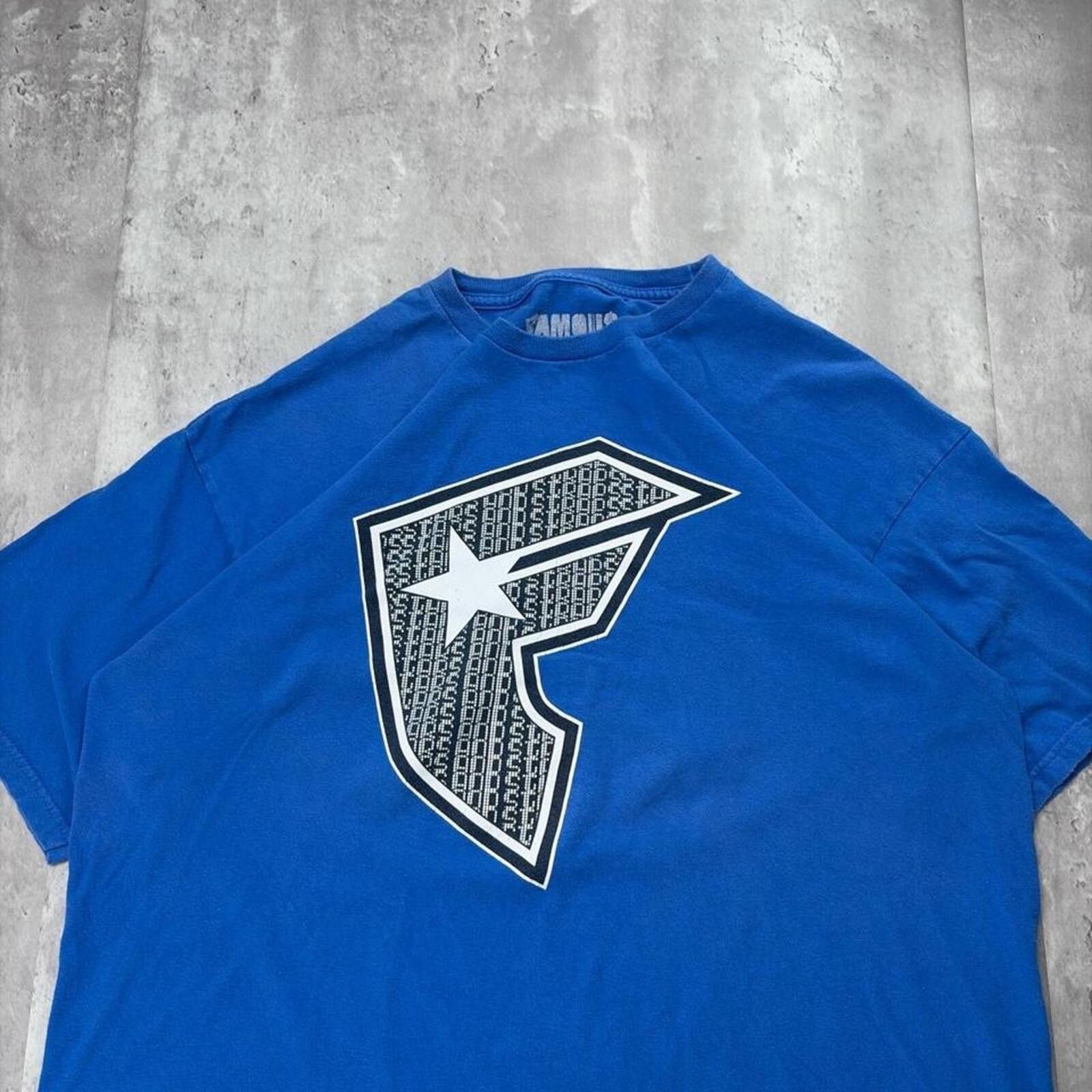 Other Y2K Blue Famous Stars & Striped Skater T-Shirt Size US XL / EU 56 / 4 - 3 Thumbnail