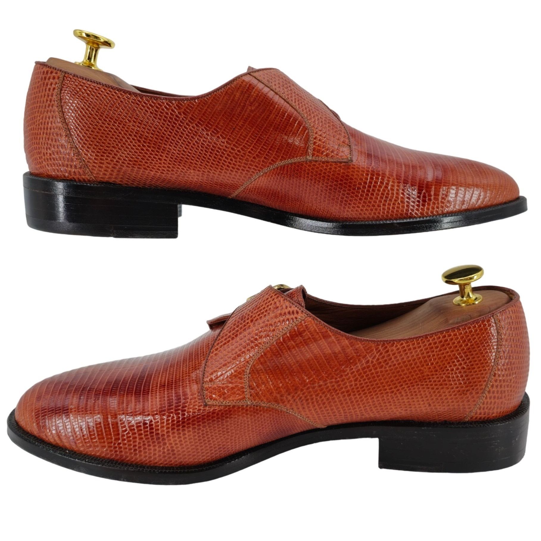 Other NEW Exotic Teju Lizard Monk Strap Loafers Mens 11.5 PALOMINO Size US 11.5 / EU 44-45 - 5 Thumbnail