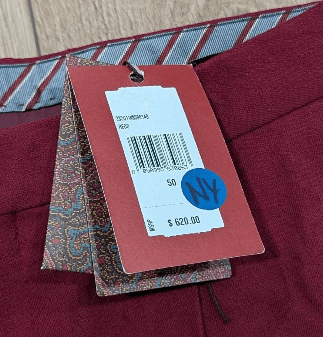 Etro ETRO Stretch Cotton Trousers Dark Red 50 US 34 Size US 34 / EU 50 - 8 Thumbnail