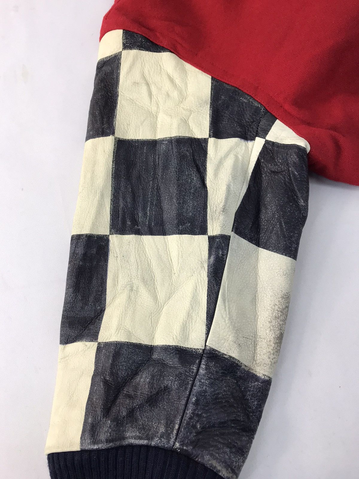 Junko Shimada Junko Shimada Part 2 Varsity Jacket Checked Leather Sleeve Size US L / EU 52-54 / 3 - 14 Thumbnail