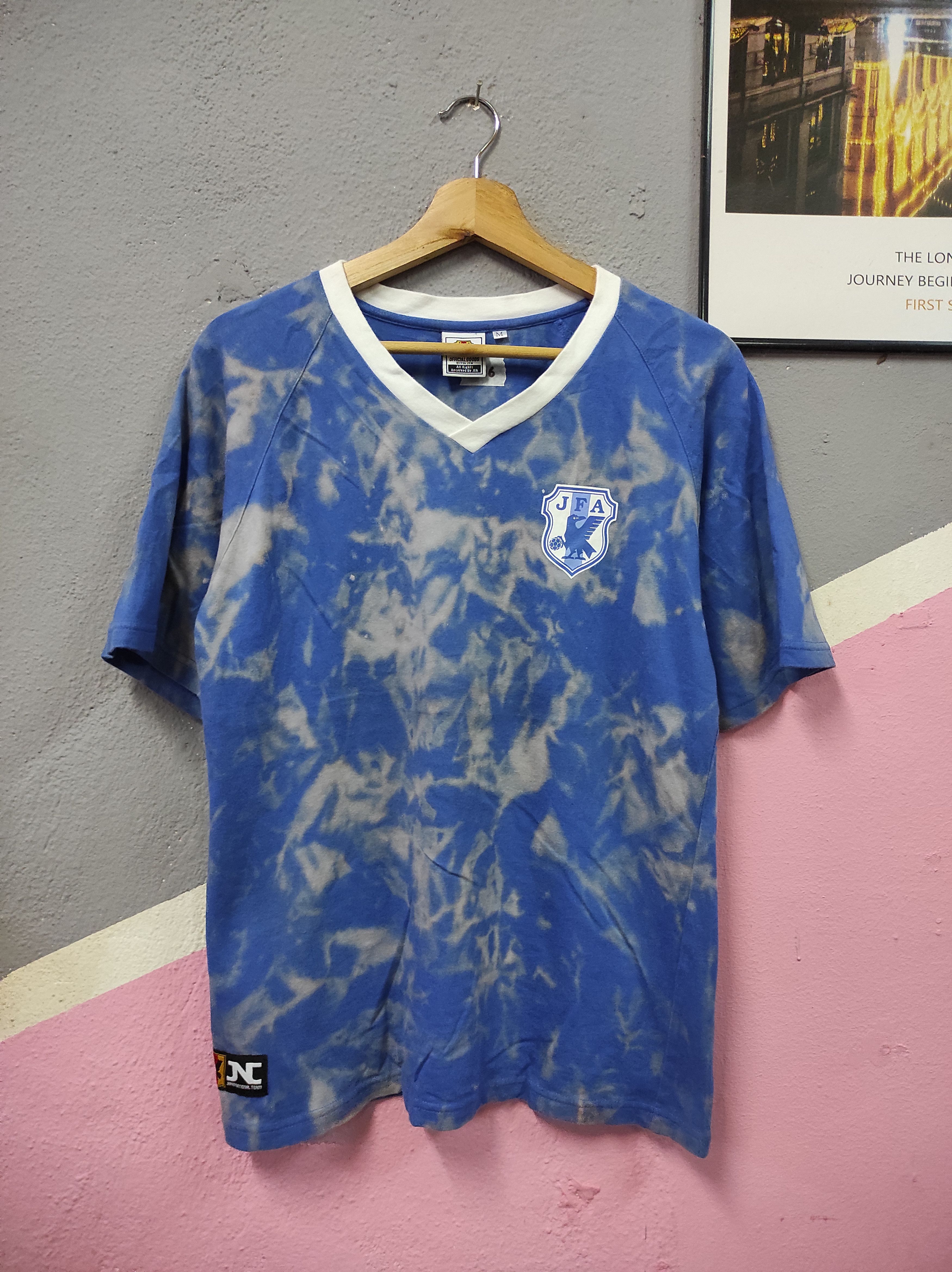image of Vintage Jfa Japan National Team T-Shirt Tie Dye, Men's (Size Medium)