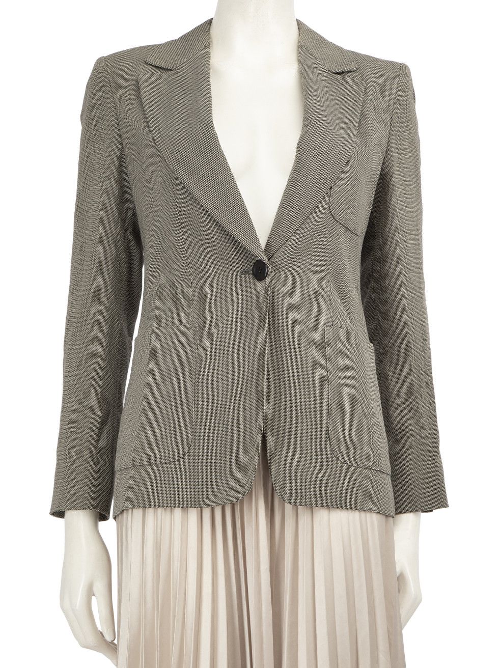 MAX MARA Wool Cashmere Tweed Blazer Single Breasted Jacket Gray store Size 10