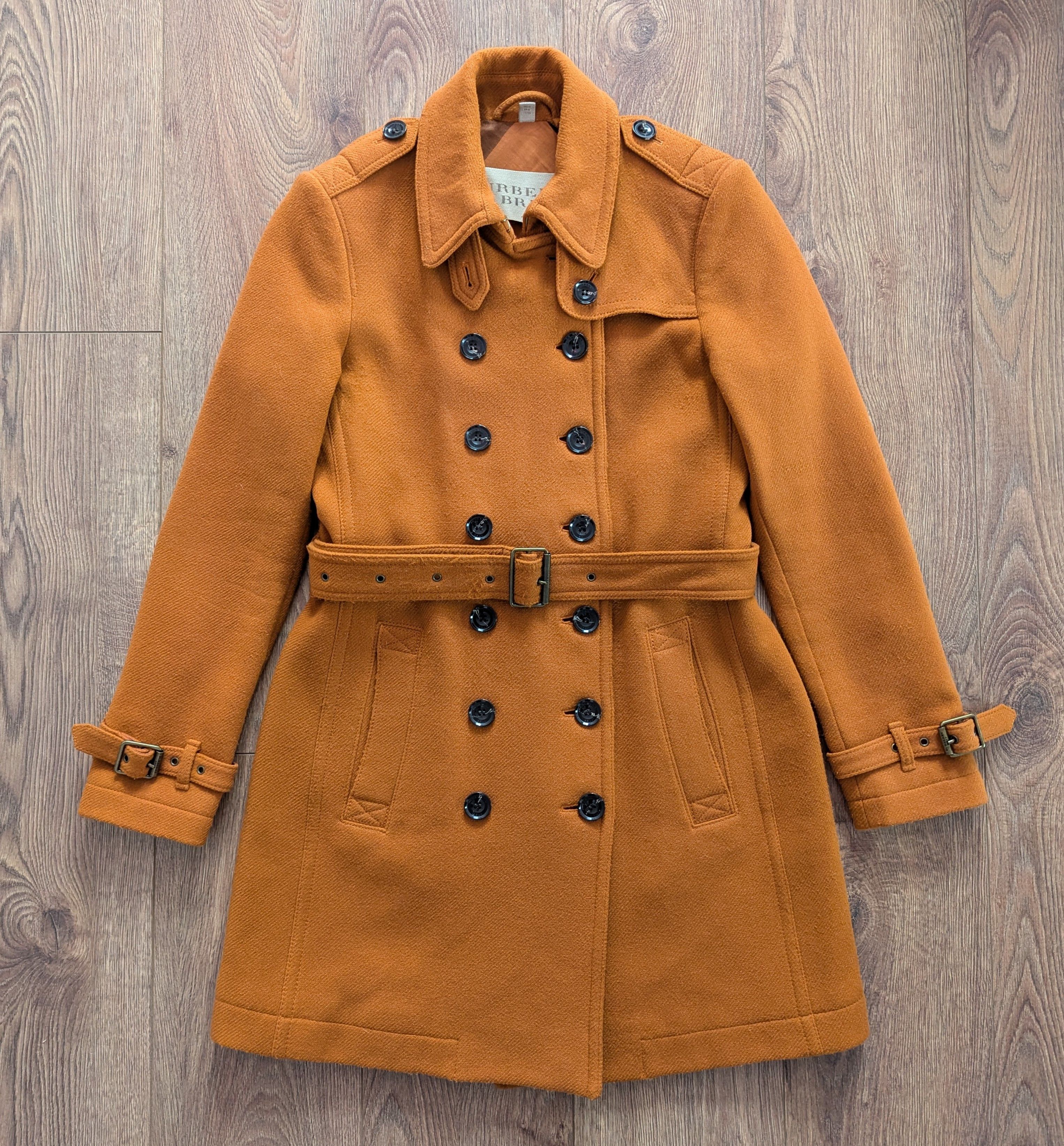 Burberry BURBERRY BRIT Women's Wool Coat Orangre Luxury Brand Size M / US 6-8 / IT 42-44 - 1 Thumbnail
