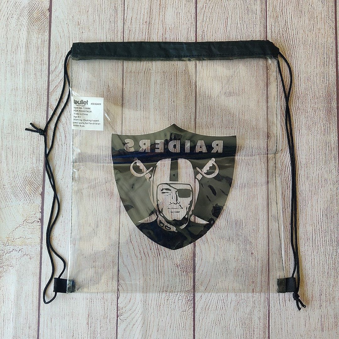 NFL Las Vegas Raiders V-neck tee and clear drawstring bag bundle Size M / US 6-8 / IT 42-44 - 9 Thumbnail