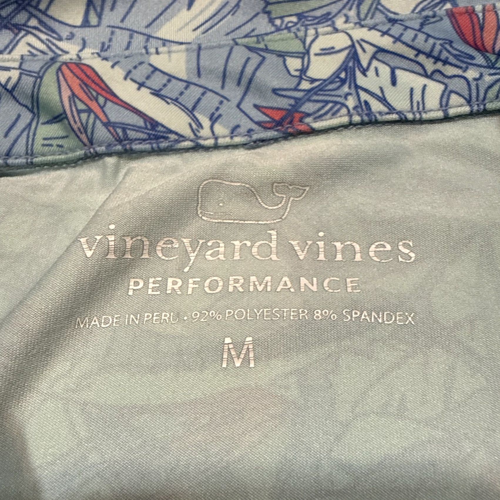 Vineyard Vines Vineyard Vines Polo Mens Medium Blue Geometric Floral Golf Preppy Fish Performance Size US M / EU 48-50 / 2 - 3 Thumbnail
