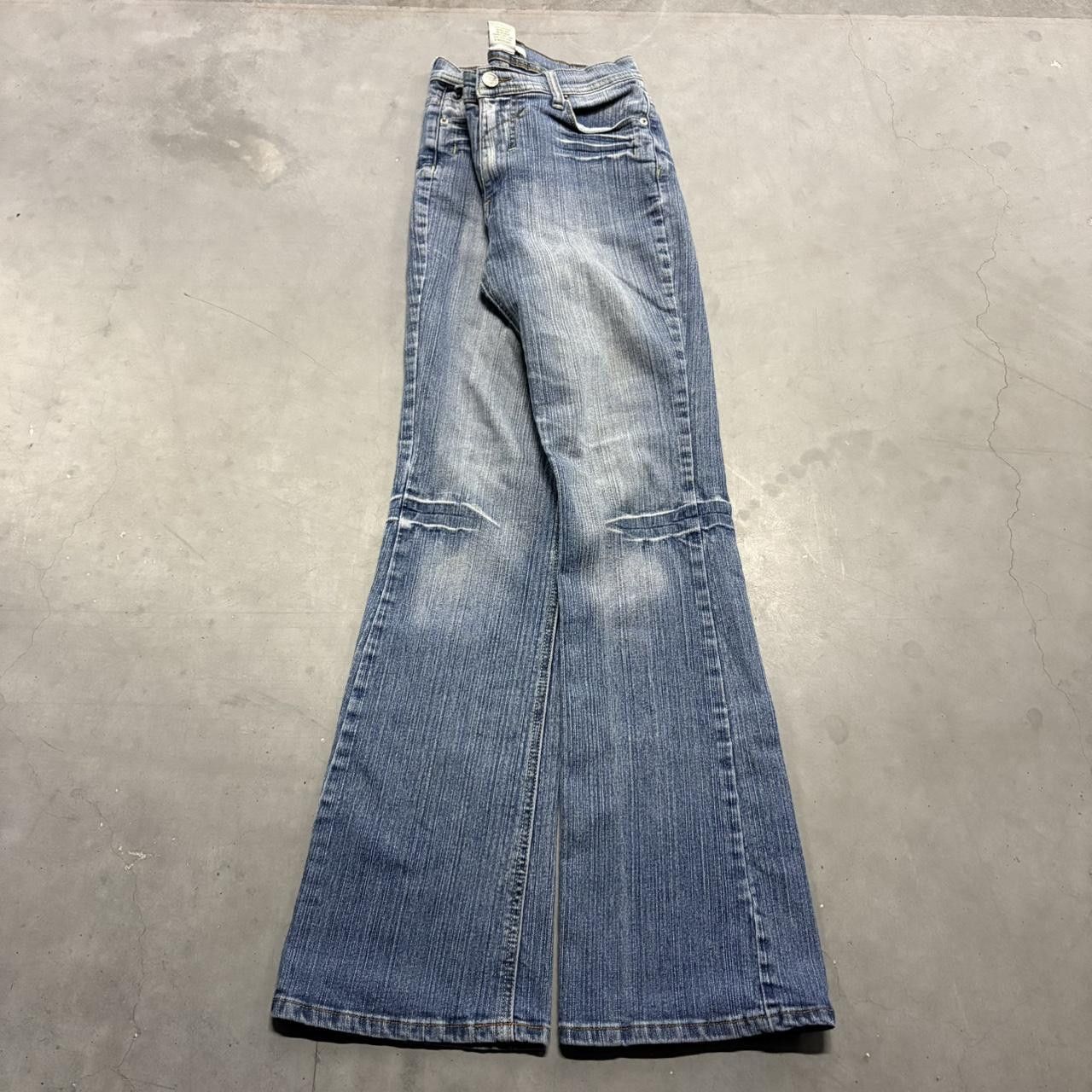 Japanese Brand × Vintage Crazy Vintage Y2K/2000s Bootcut Flare Light Wash Denim Jeans! Size US 28 / EU 44 - 1 Thumbnail