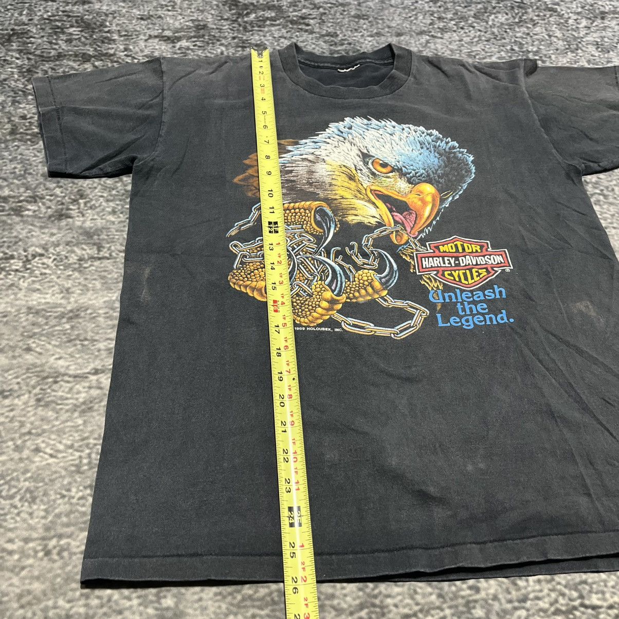 Harley Davidson VINTAGE 80s HARLEY DAVIDSON UNLEASH THE LEGEND EAGLE T SHIRT Size US M / EU 48-50 / 2 - 11 Thumbnail