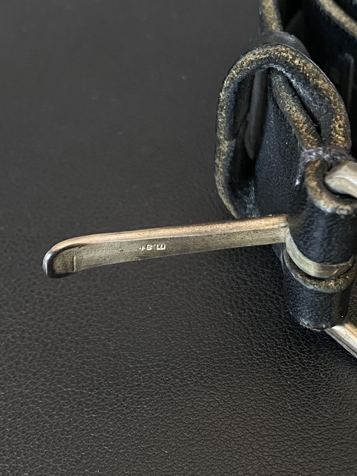 Ma+ Black Calf Leather '+' Belt Size ONE SIZE - 5 Thumbnail