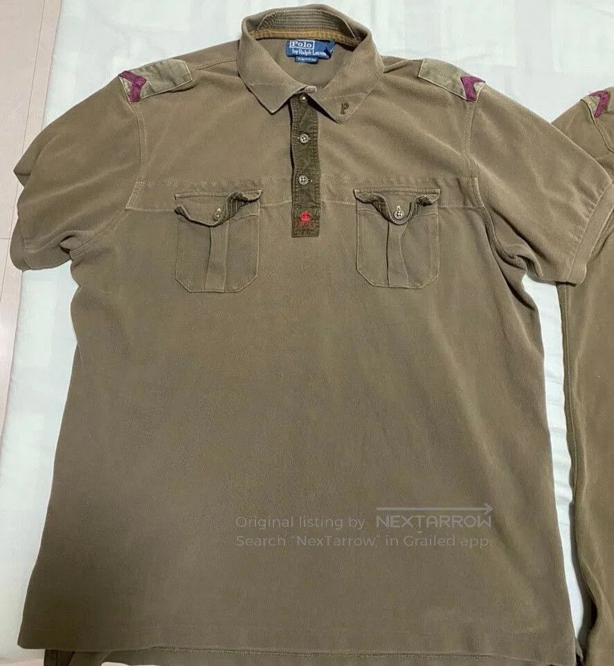 RRL Ralph Lauren classic vintage military style short sleeve polo. Size US XXL / EU 58 / 5 - 1 Thumbnail
