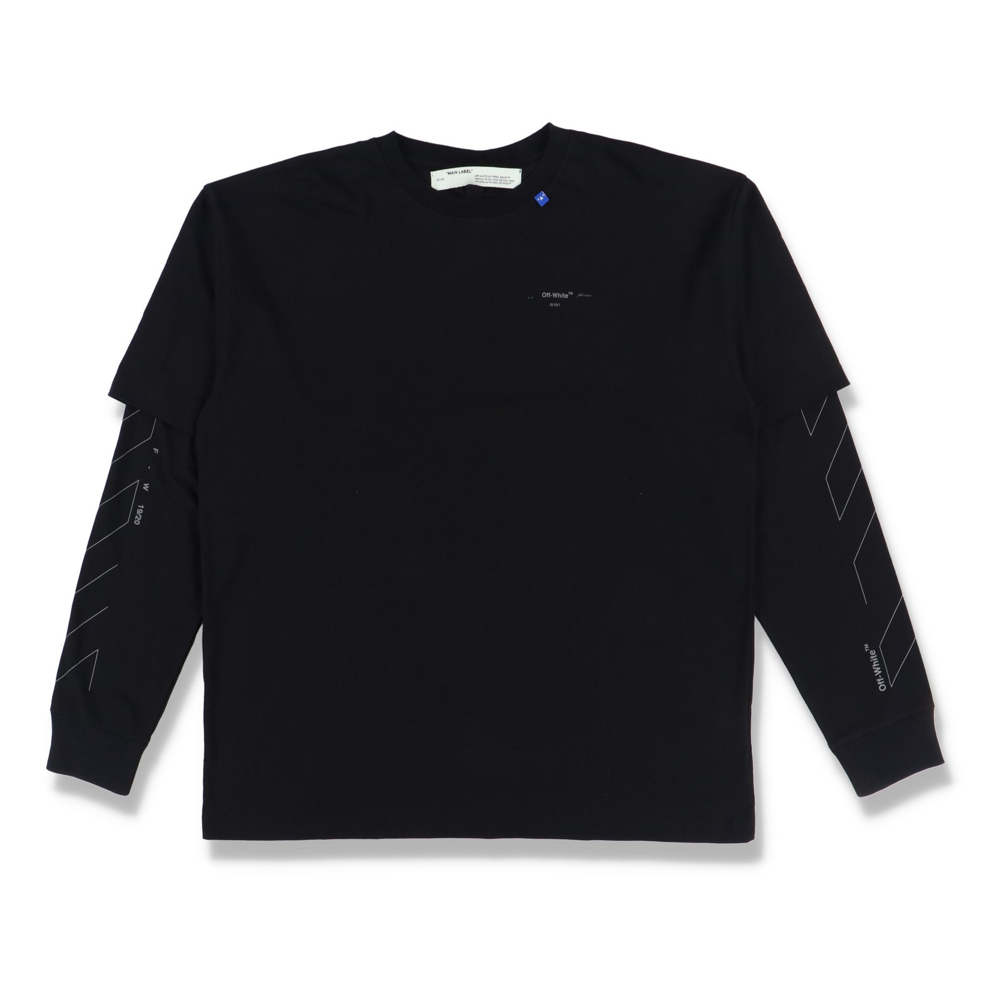 Off-White Black Unfinished Reflective Arrows Long Sleeve T-Shirt Size XL / US 12-14 / IT 48-50 - 8 Thumbnail