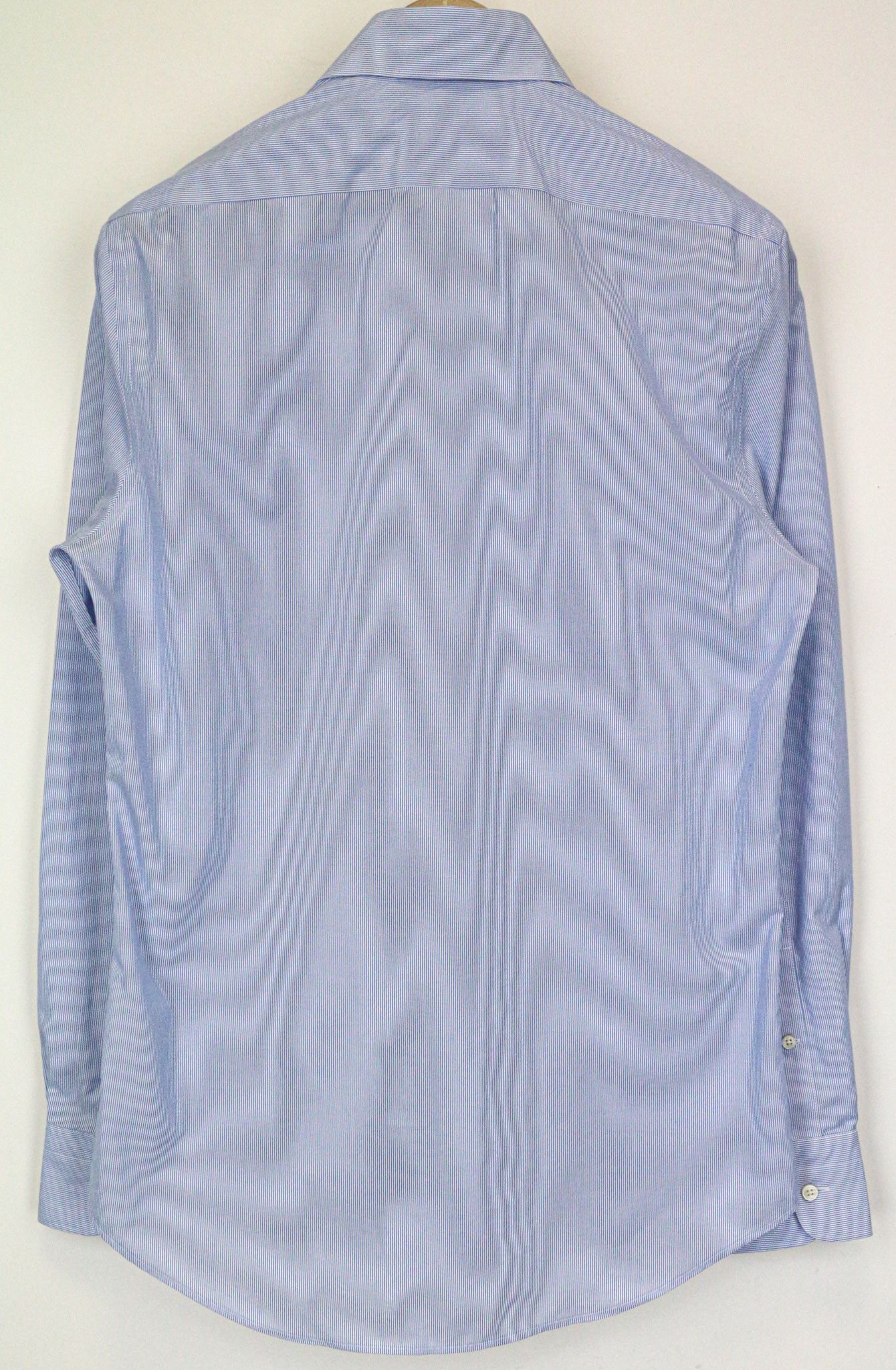 Suitsupply 37/14 1/2 Extra Slim Blue Cotton Striped Shirt 79356 Size 38R - 2 Thumbnail