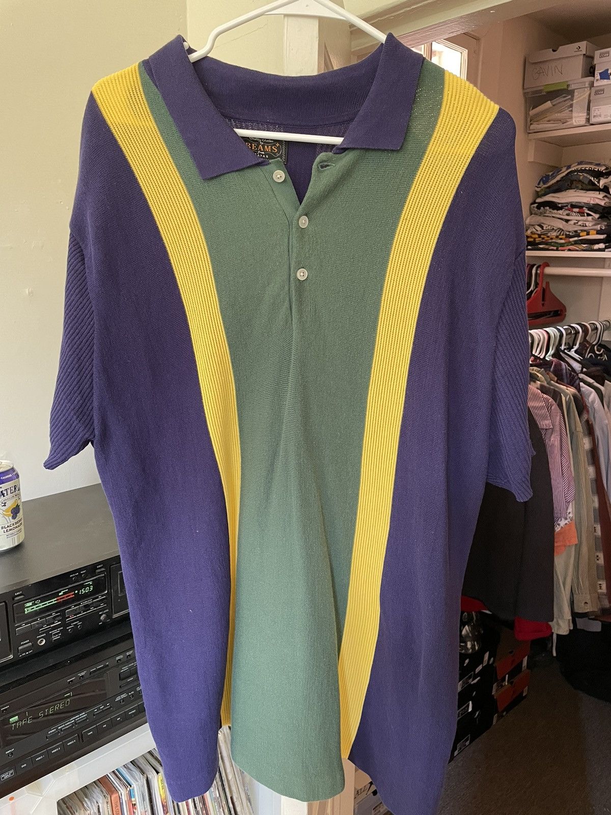 beams plus knit polo stripe