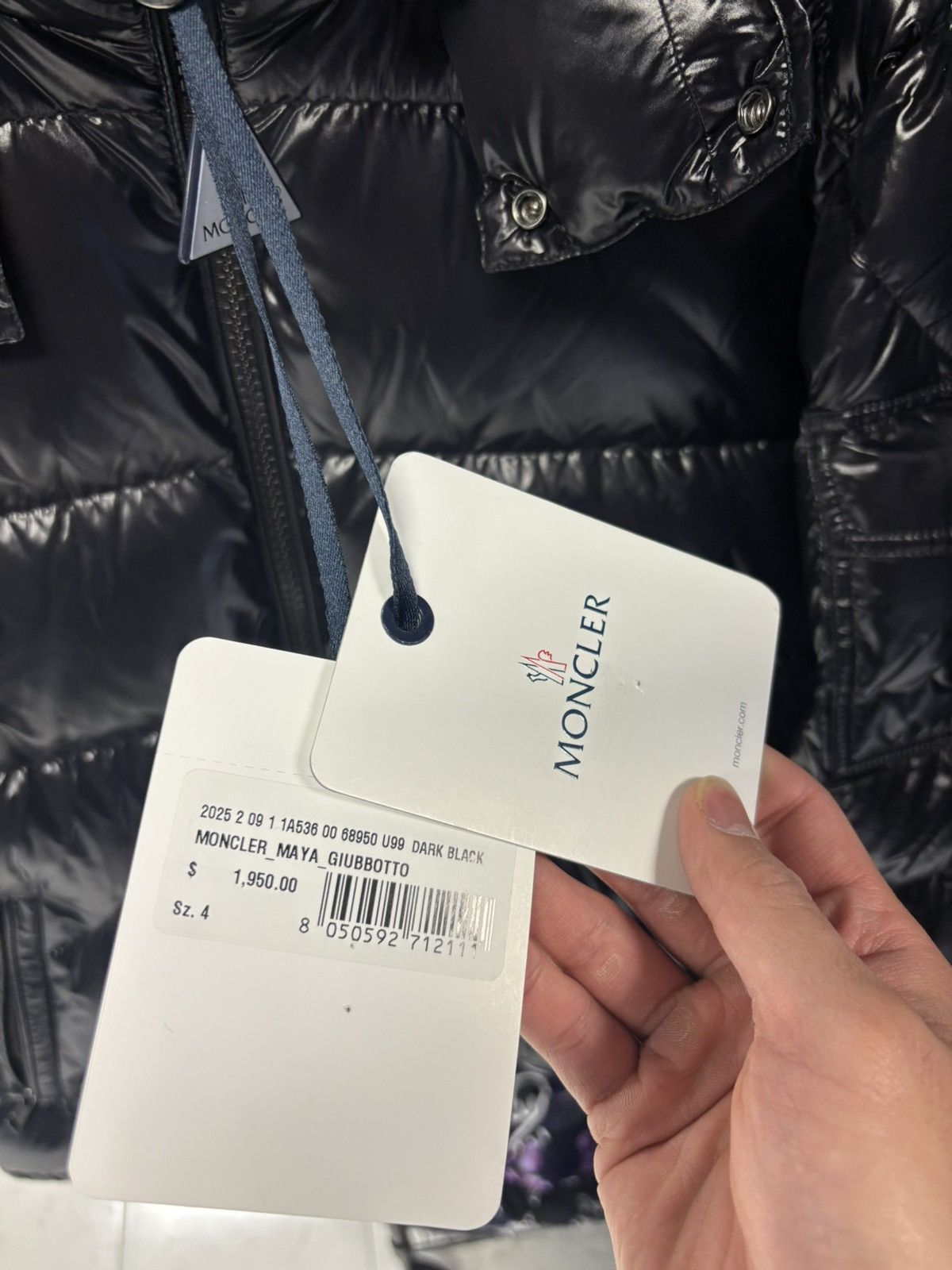 Moncler Black Moncler Maya Giubbotto jacket in size 4 Size US L / EU 52-54 / 3 - 5 Thumbnail