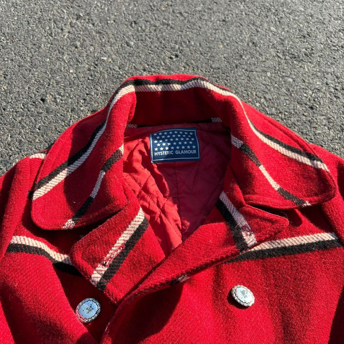 Hysteric Glamour Hysteric Glamour Red Stripe Wool Coat Jacket Size S / US 4 / IT 40 - 3 Thumbnail