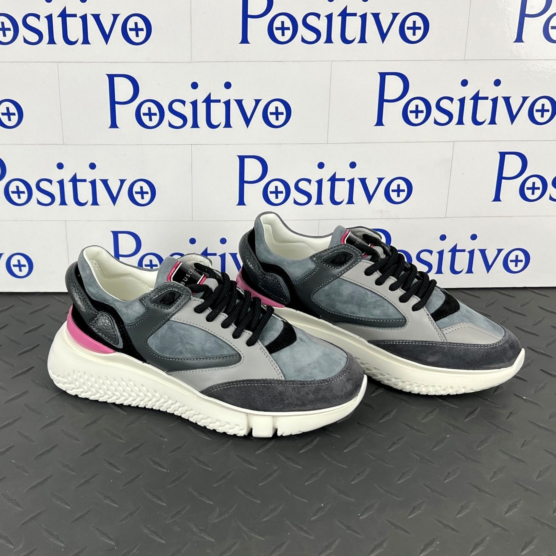 Buscemi Buscemi Veloce Dark Grey Leather Sneakers US 7 SAMPLE Size US 7 / IT 37 - 4 Thumbnail