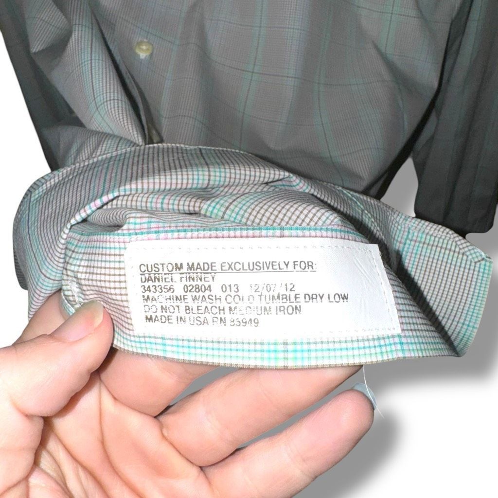 Tom James Tom James Glen Check French Cuff Made in USA Dress Shirt Siz Size US L / EU 52-54 / 3 - 6 Thumbnail