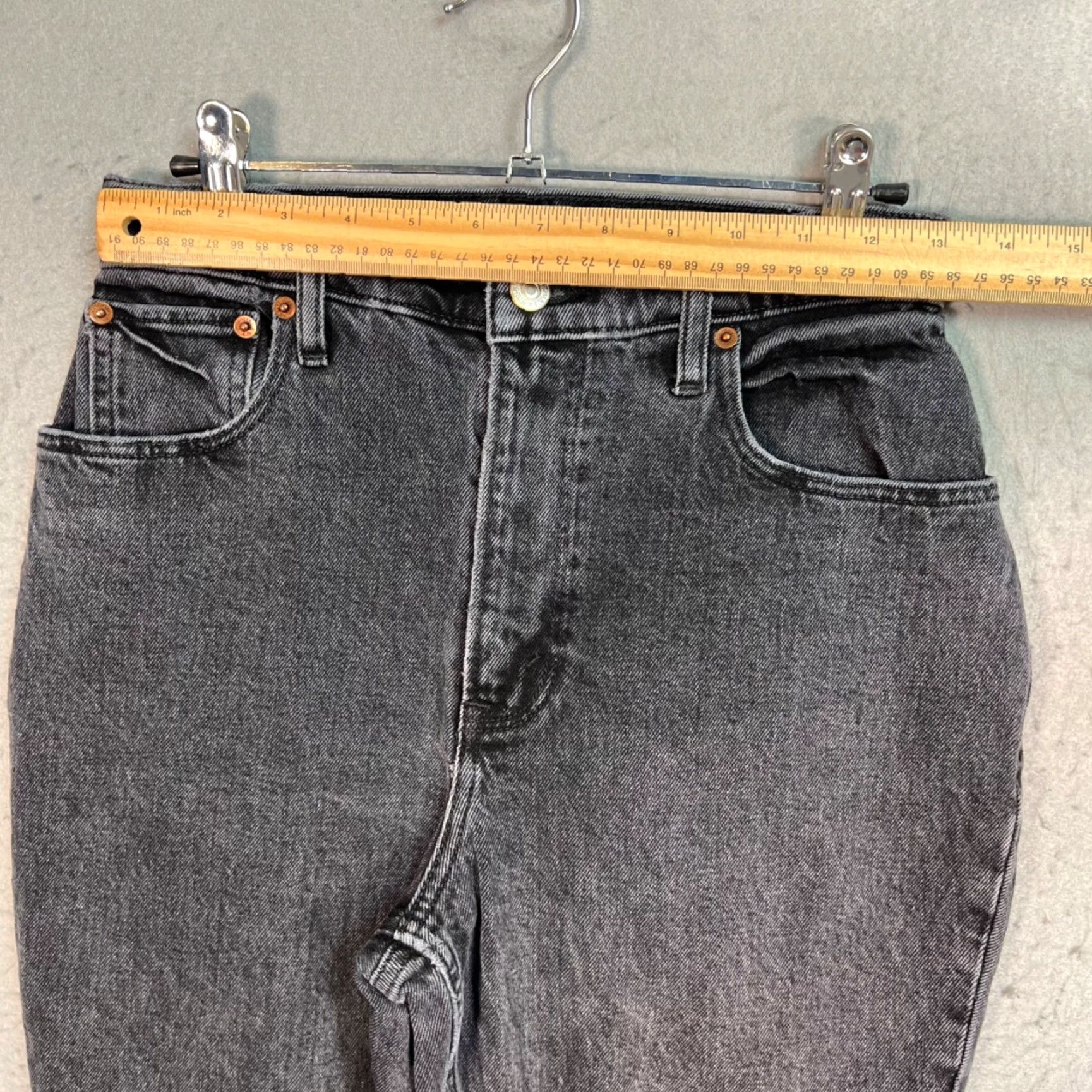 Abercrombie & Fitch VINTAGE Abercrombie & Fitch Womens 26 Jeans Flared High Rise Black Denim 5-Pocket Stretch Size 26" / US 2 / IT 38 - 5 Thumbnail