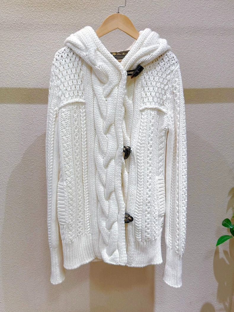 Loro Piana Hooded Cable Knit Cardigan