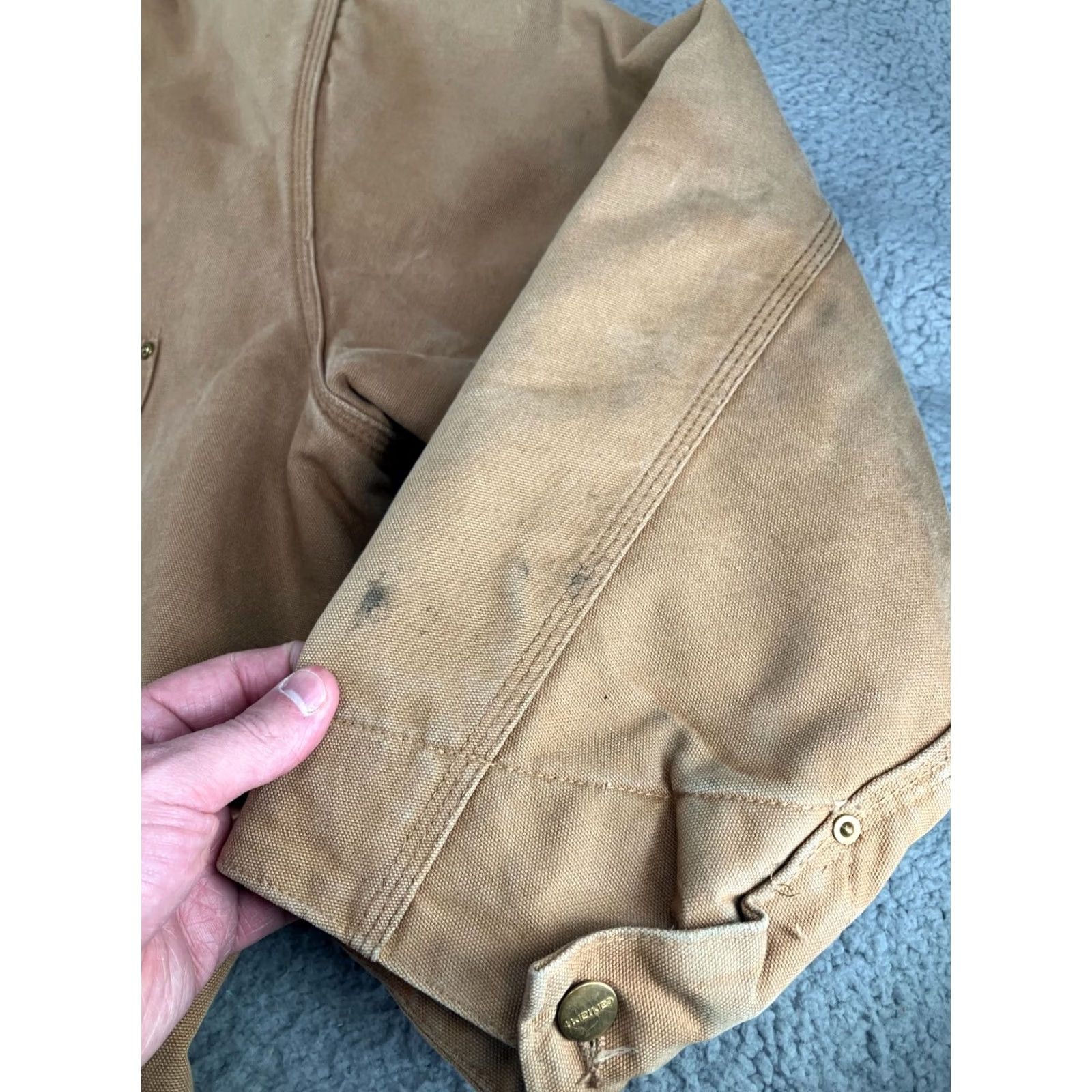 Carhartt VINTAGE Carhartt Jacket Mens 52 Brown Canvas Chore Blanket Lined Deadstock 6BLC Size US L / EU 52-54 / 3 - 6 Thumbnail