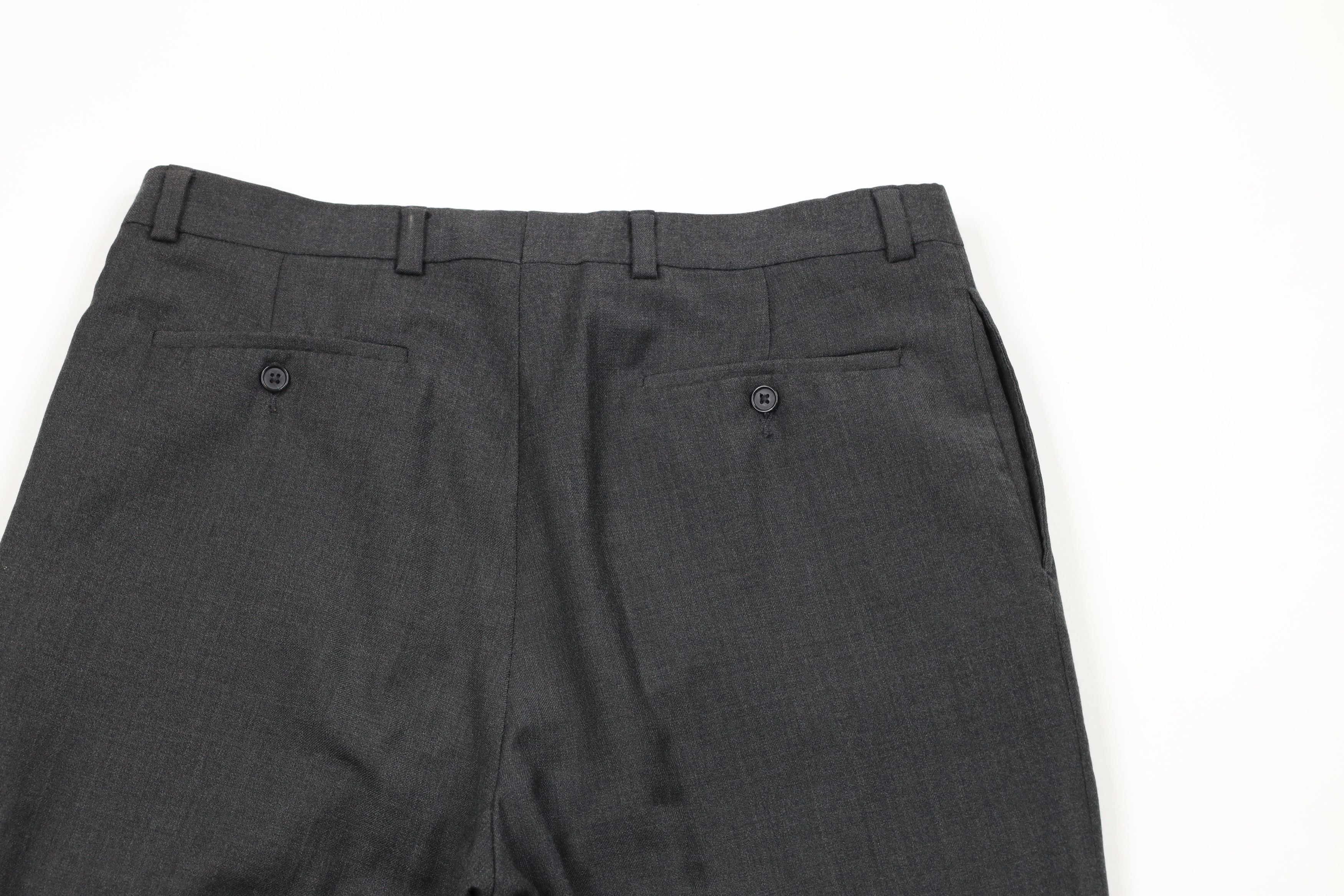 Eddie Bauer × Vintage Vintage 90s Eddie Bauer Cuffed Wool Chino Pants Dark Gray Size US 36 / EU 52 - 10 Thumbnail