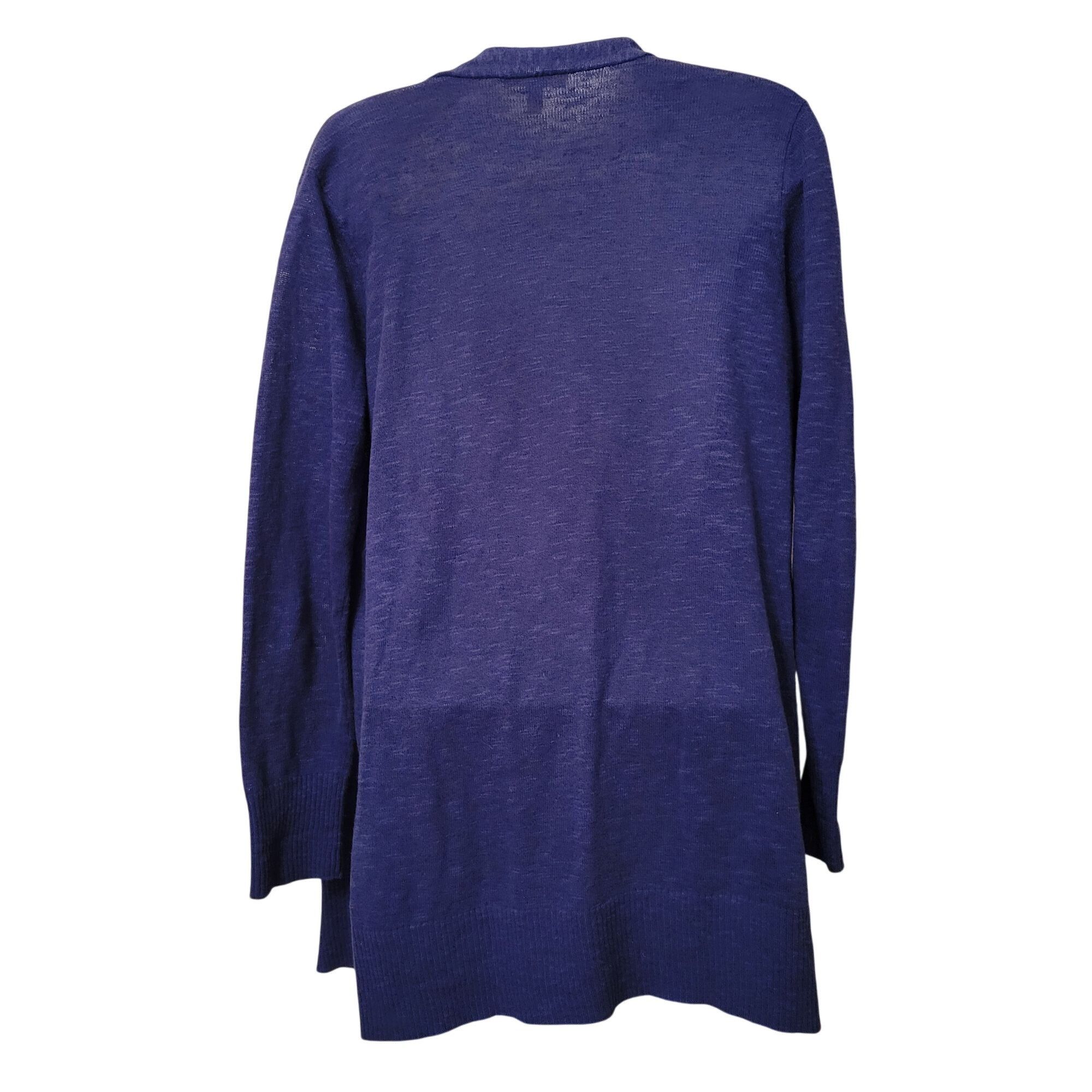 Eileen Fisher Eileen Fisher Petite S Open Front Cardigan Blue Linen Cotton Size S / US 4 / IT 40 - 4 Thumbnail