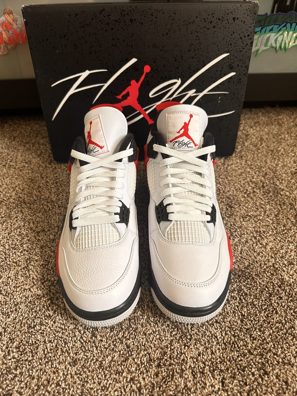 Jordan Brand Jordan 4 Retro Red Cement Size US 10 / EU 43 - 5 Thumbnail