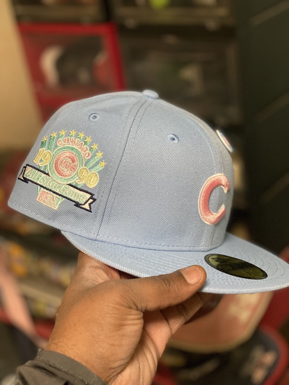 image of 7 1/4 Hat Club Exclusive Chicago Cubs Cotton Candy in Light Blue, Men's