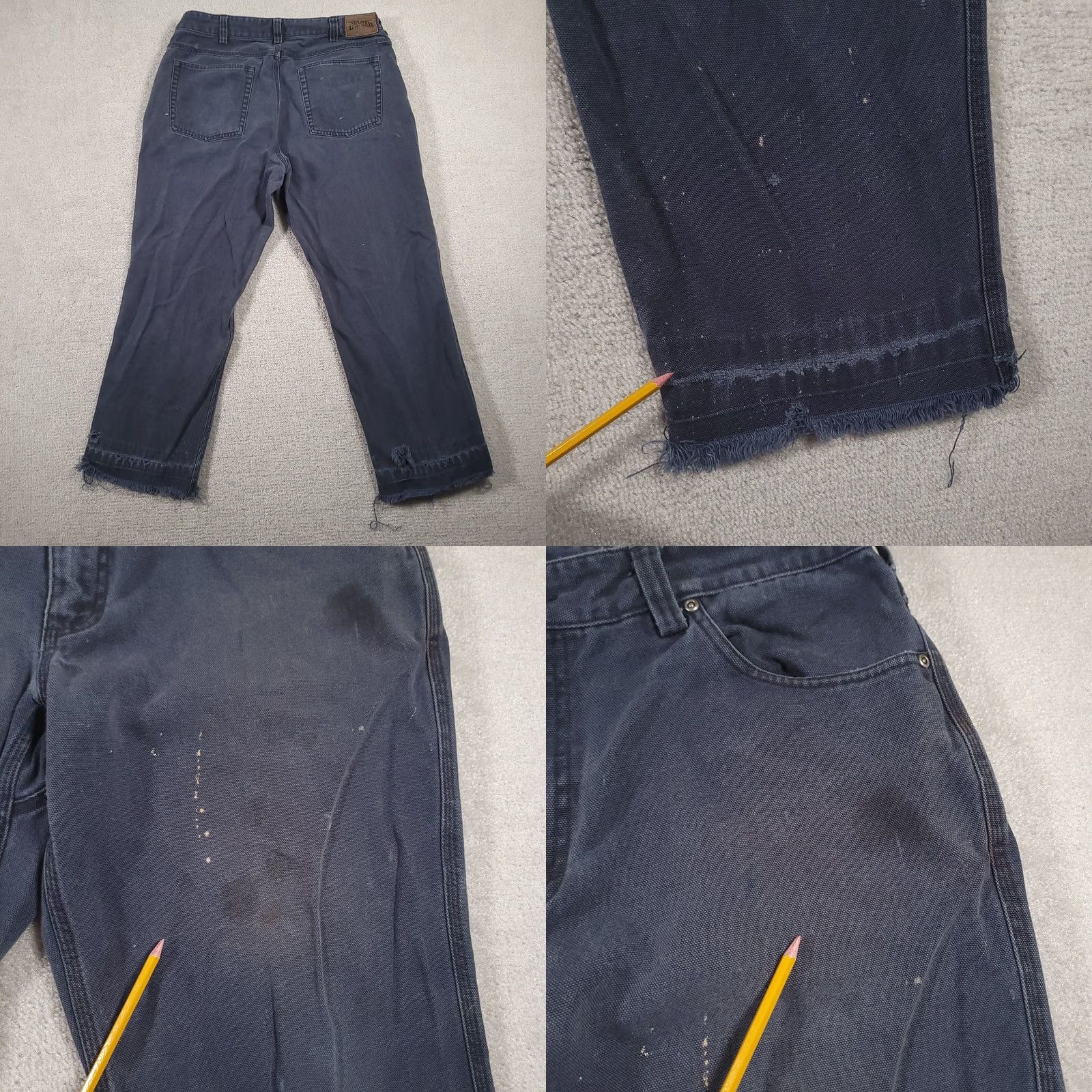 CO Duluth Trading Co Mens Pants Navy Canvas Torn Ripped Stained Flawed Grunge 38x30 Size US 38 / EU 54 - 8 Thumbnail