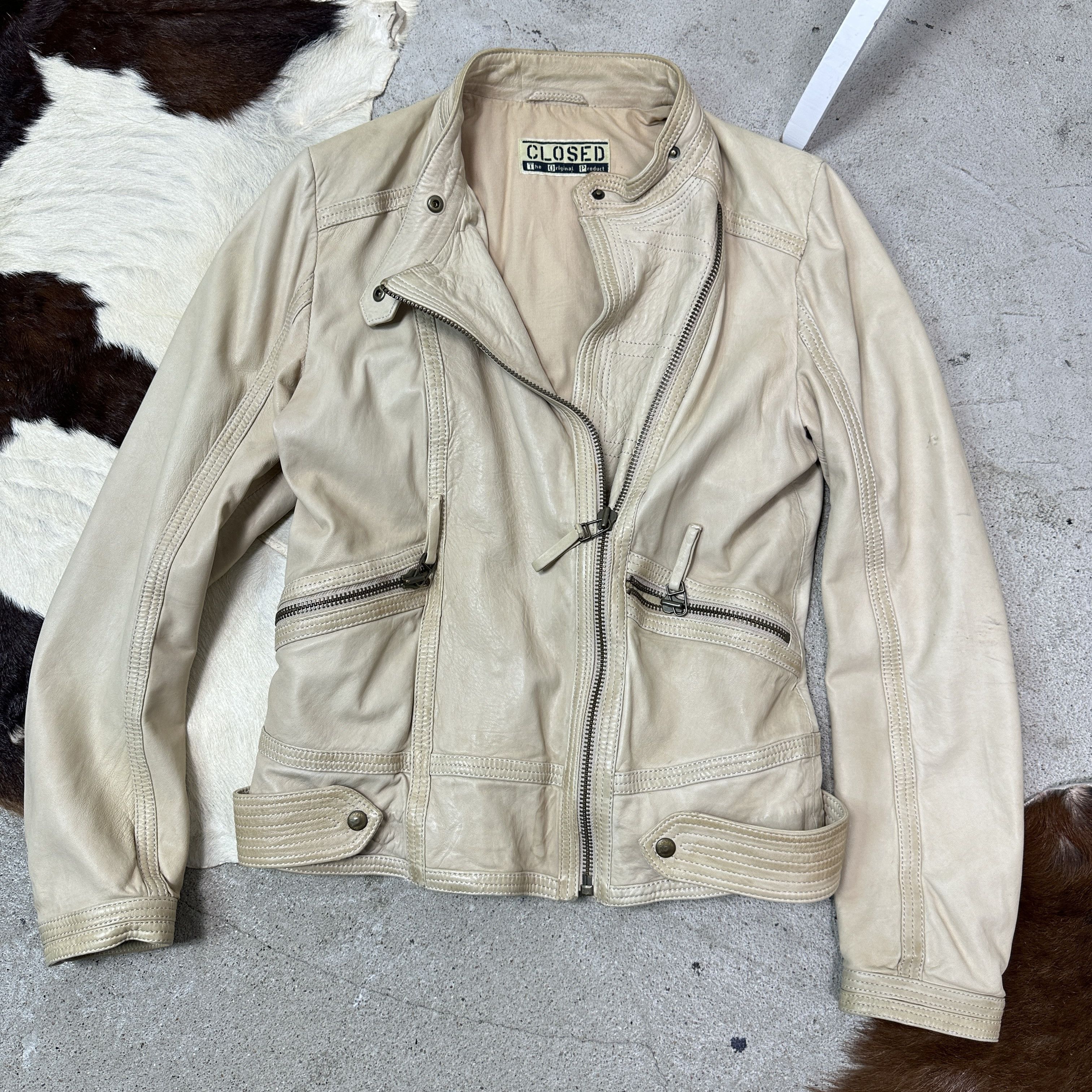 CLOSED Vintage Leather Closed by Marithe Francois Girbaud Jacket Size M / US 6-8 / IT 42-44 - 11 Thumbnail