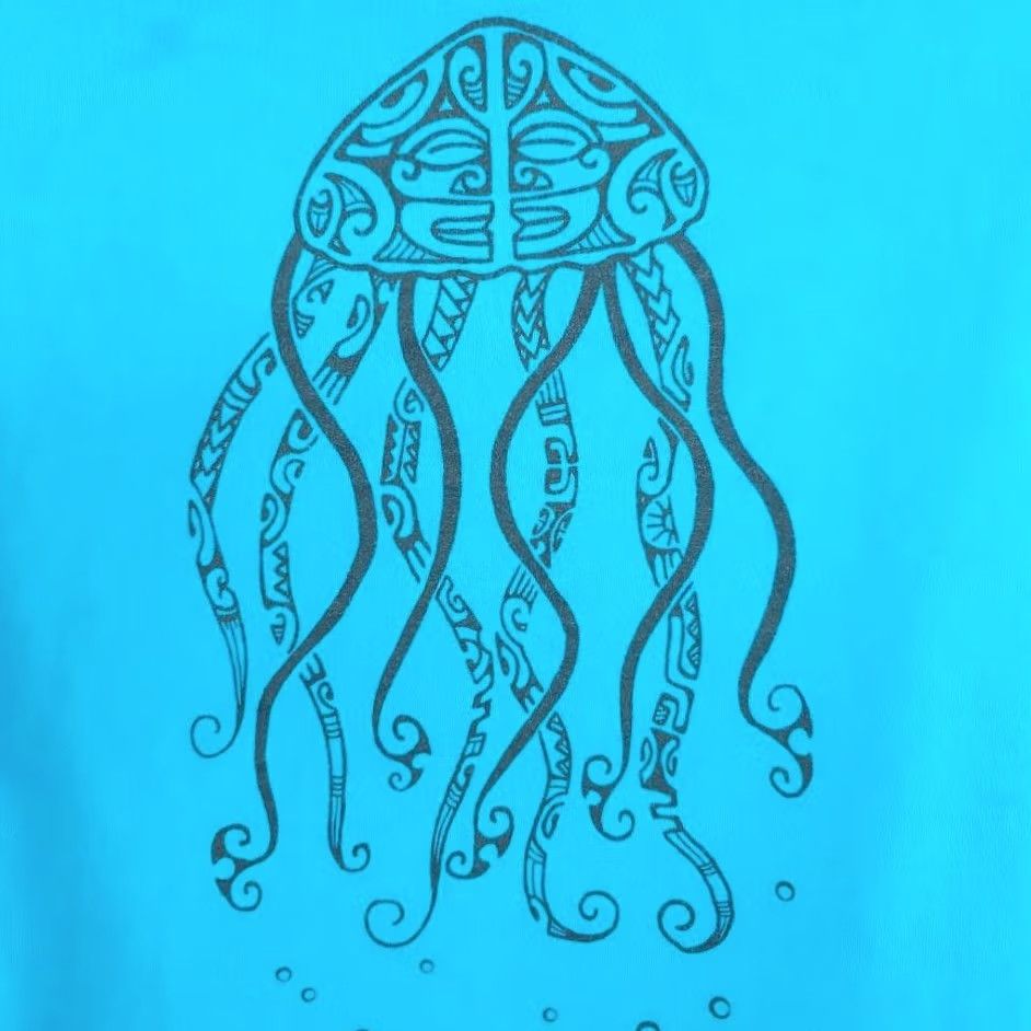 Vintage Tribal Jellyfish T Shirt Mens XL Blue Hawaii Hawaiian Sea Ocean Love The Ocean Tropics Destination Tourist Travel souvenir Hawaiian Shirt Mens XL Blue Size US XL / EU 56 / 4 - 5 Thumbnail