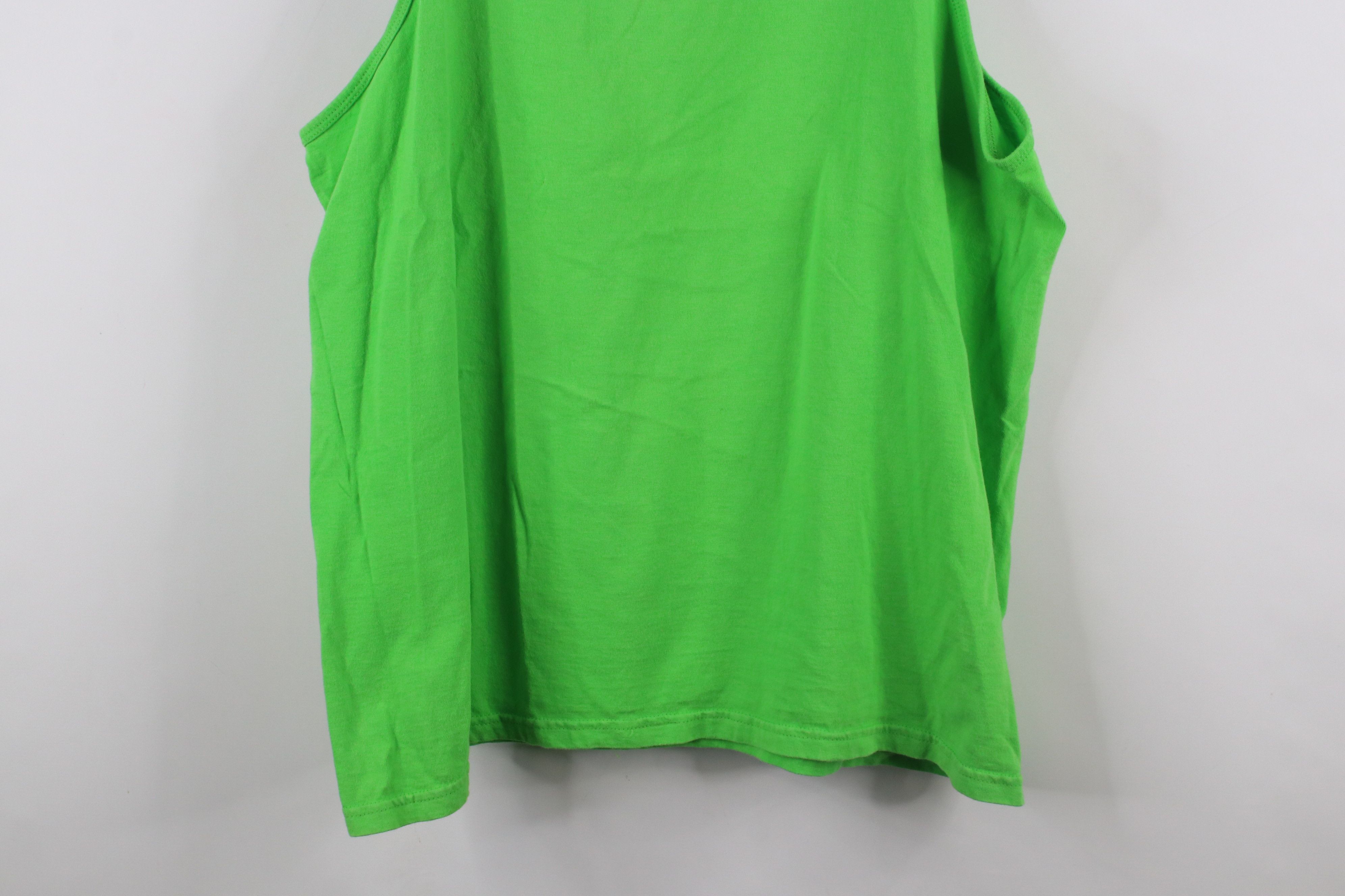 Vintage Vintage 90s Streetwear Tank Top T-Shirt Lime Green Cotton Size US L / EU 52-54 / 3 - 9 Thumbnail