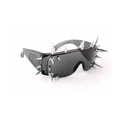Electric Visual Goth Punk Spiked Oversized Black Sunglasses Size ONE SIZE - 3 Thumbnail