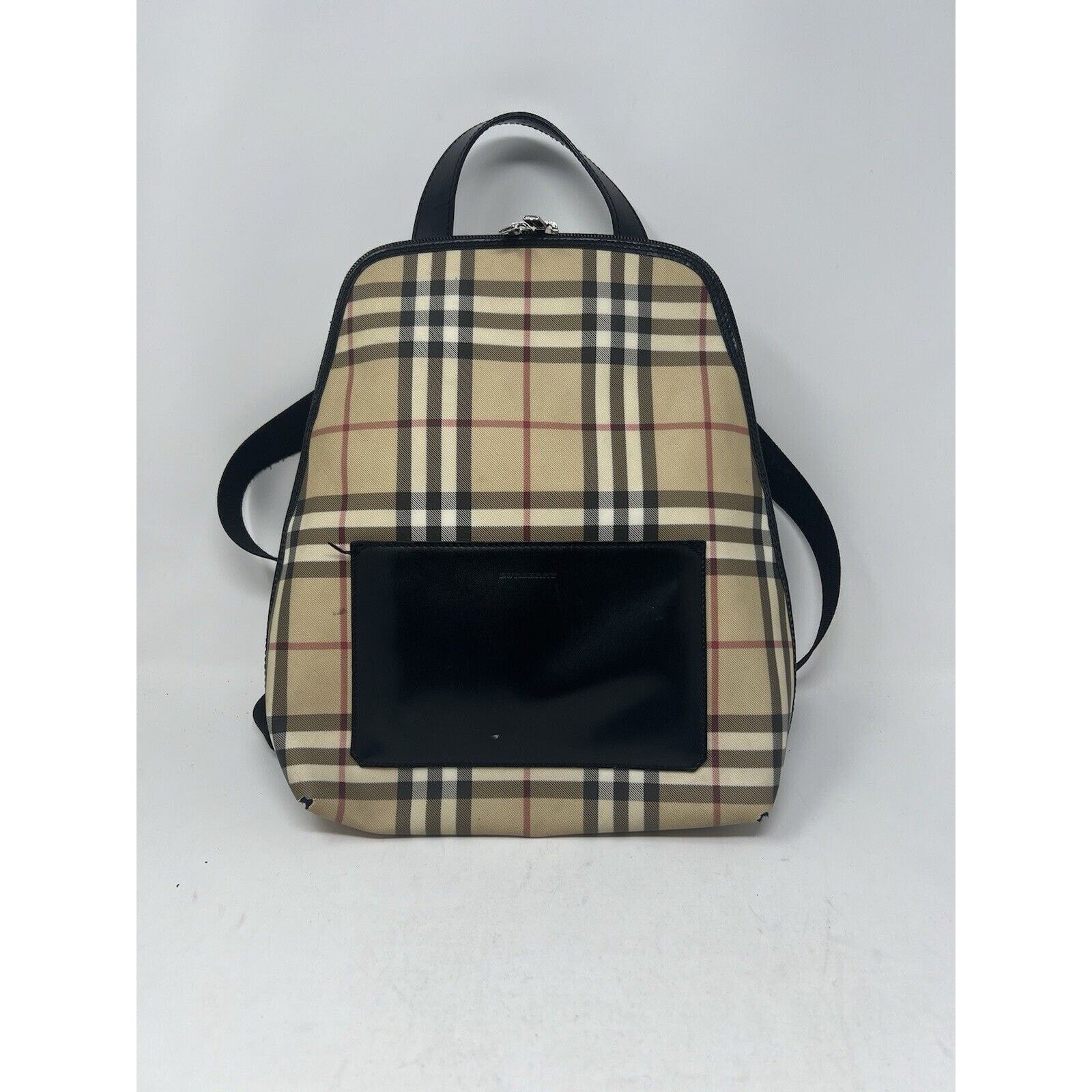 Burberry Burberry London House Check Unisex Leather Beige Rucksack Size ONE SIZE - 1 Thumbnail