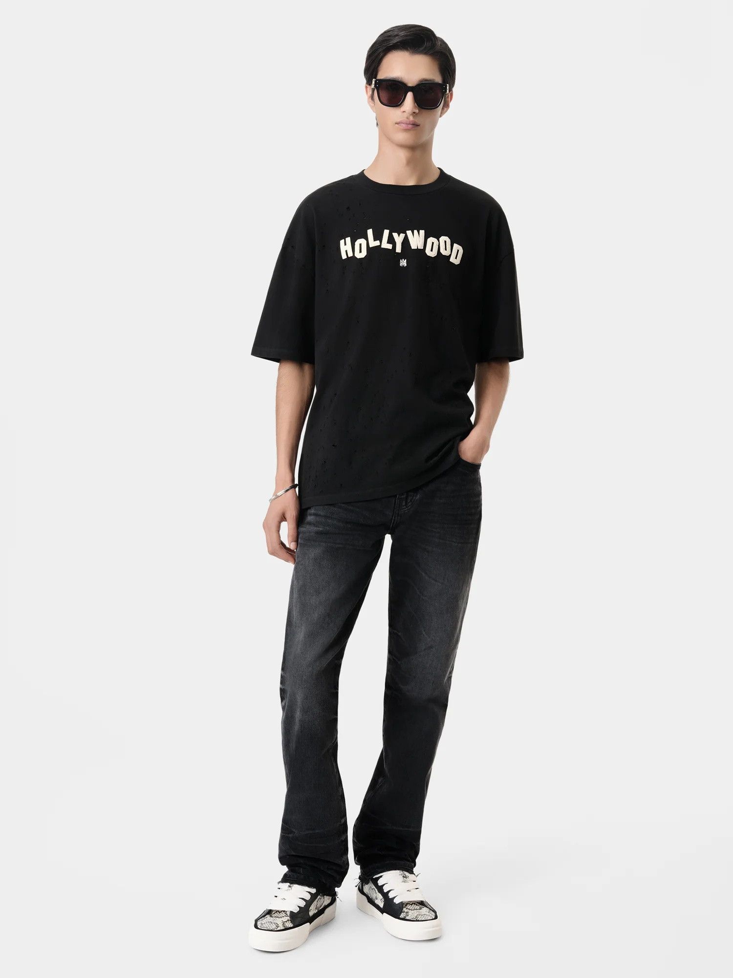 Amiri o1orln1025 Hollywood Shotgun Oversized T-Shirt in Black Size US M / EU 48-50 / 2 - 5 Thumbnail