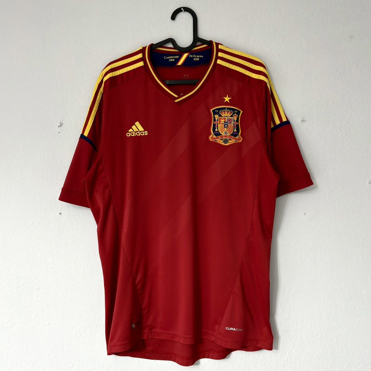 Adidas 2012 2014 Spain National Adidas Home Kit Soccer Jersey Shirt Size US M / EU 48-50 / 2 - 2 Thumbnail