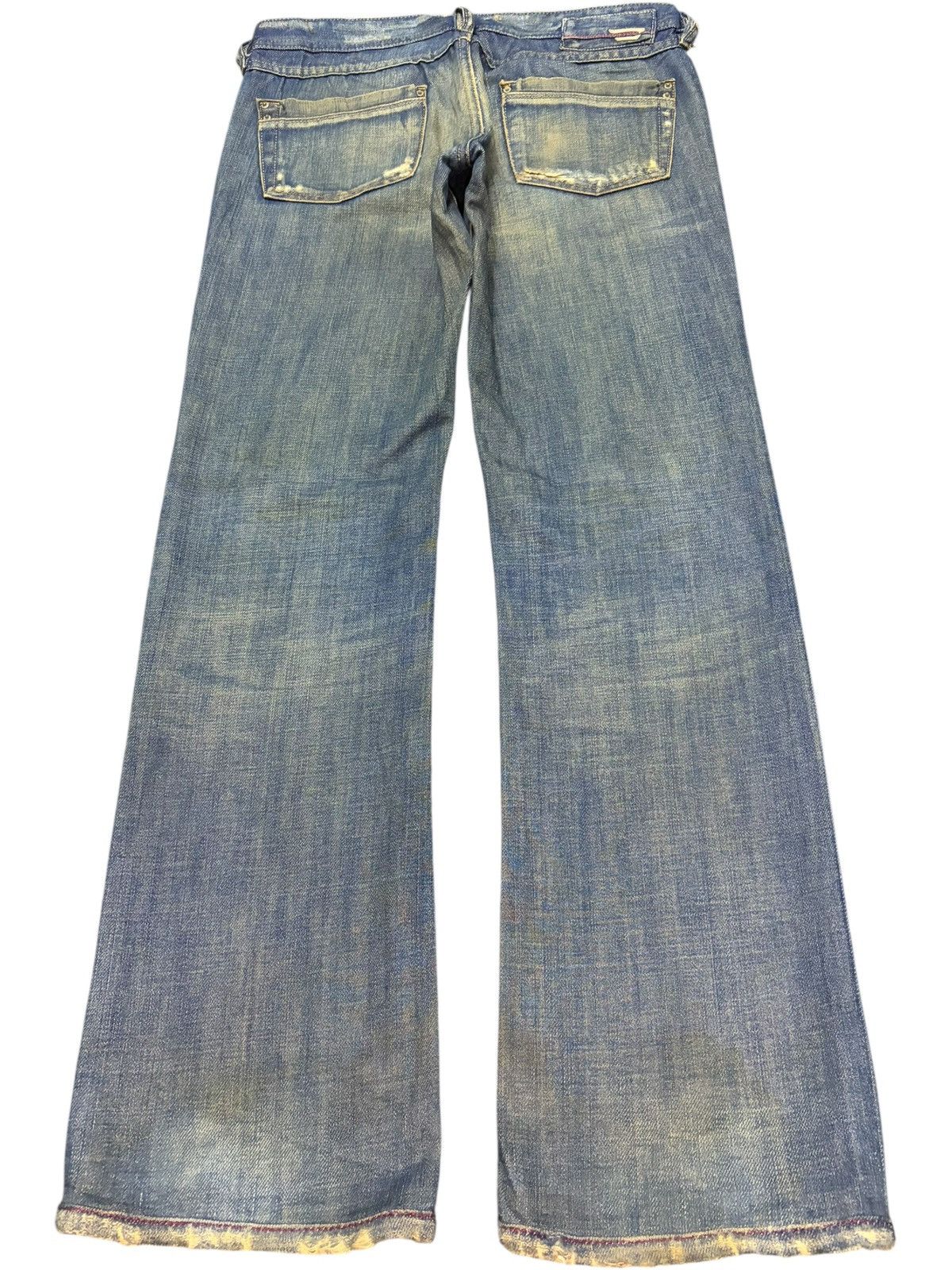 Diesel Vintage Italy Diesel Mud Wash Distressed Flare Jeans Size 29" - 2 Thumbnail