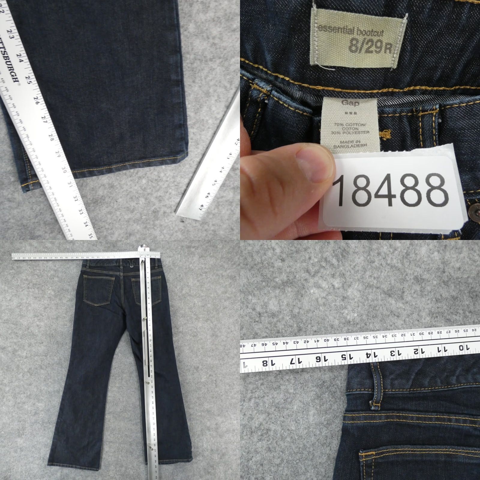 Gap Gap Jeans Womens 8 Essential Bootcut Mid Rise Dark Wash Ladies Size 30" / US 8 / IT 44 - 8 Thumbnail