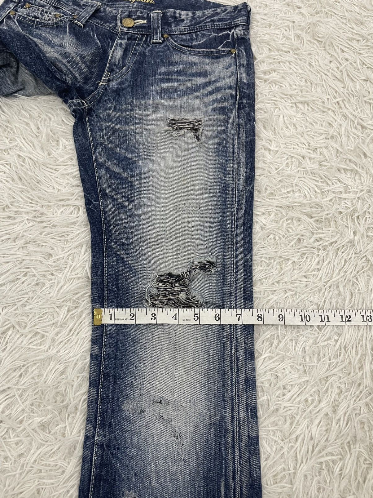 Vanquish Vanquish Gold Distress Flair Jeans Pant Made in Japan Size 31" - 11 Thumbnail