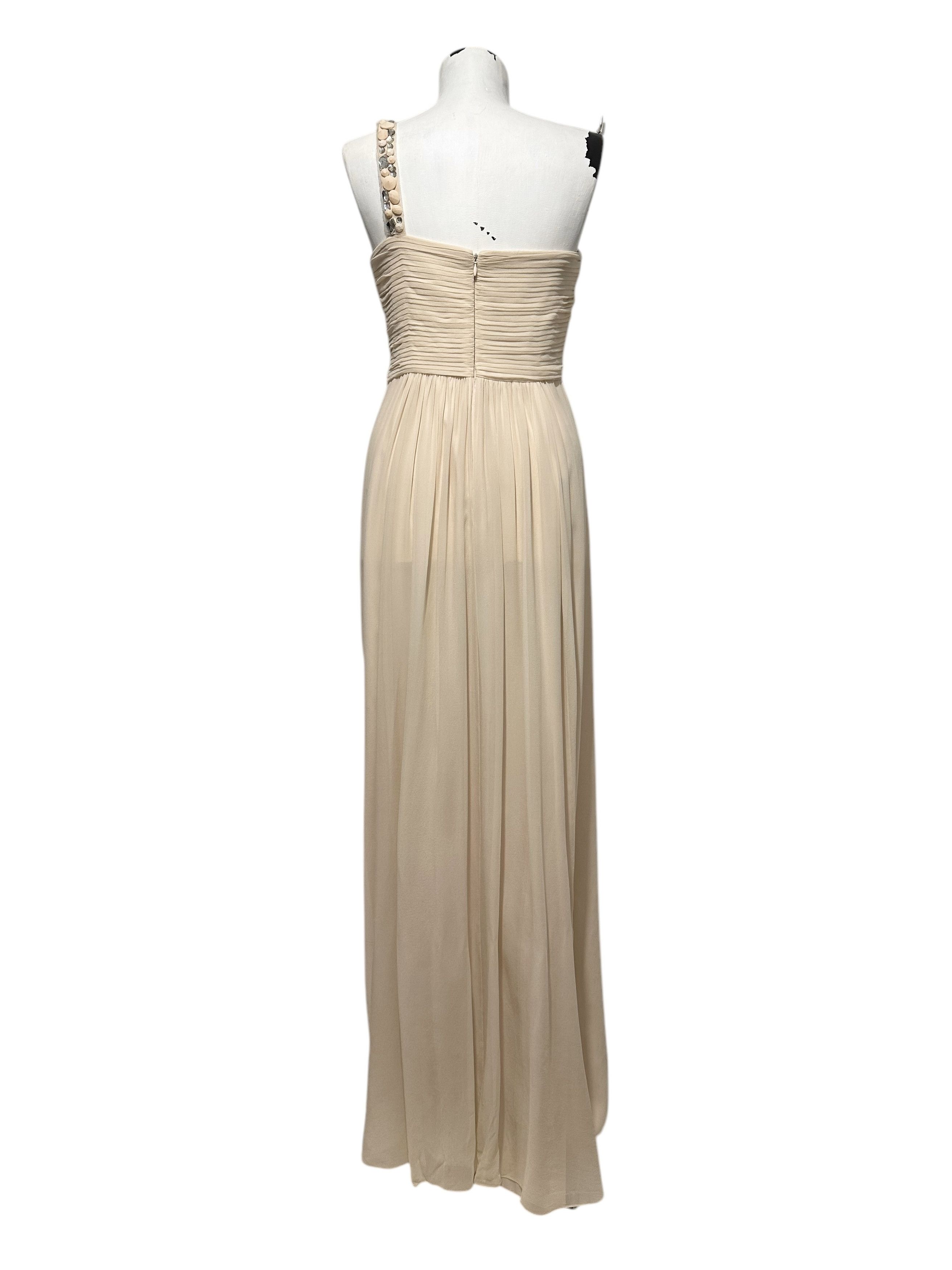 Bcbgmaxazria BCBGMAXAZRIA Shell Pleated Silk One Strapped Dress Size S / US 4 / IT 40 - 3 Thumbnail