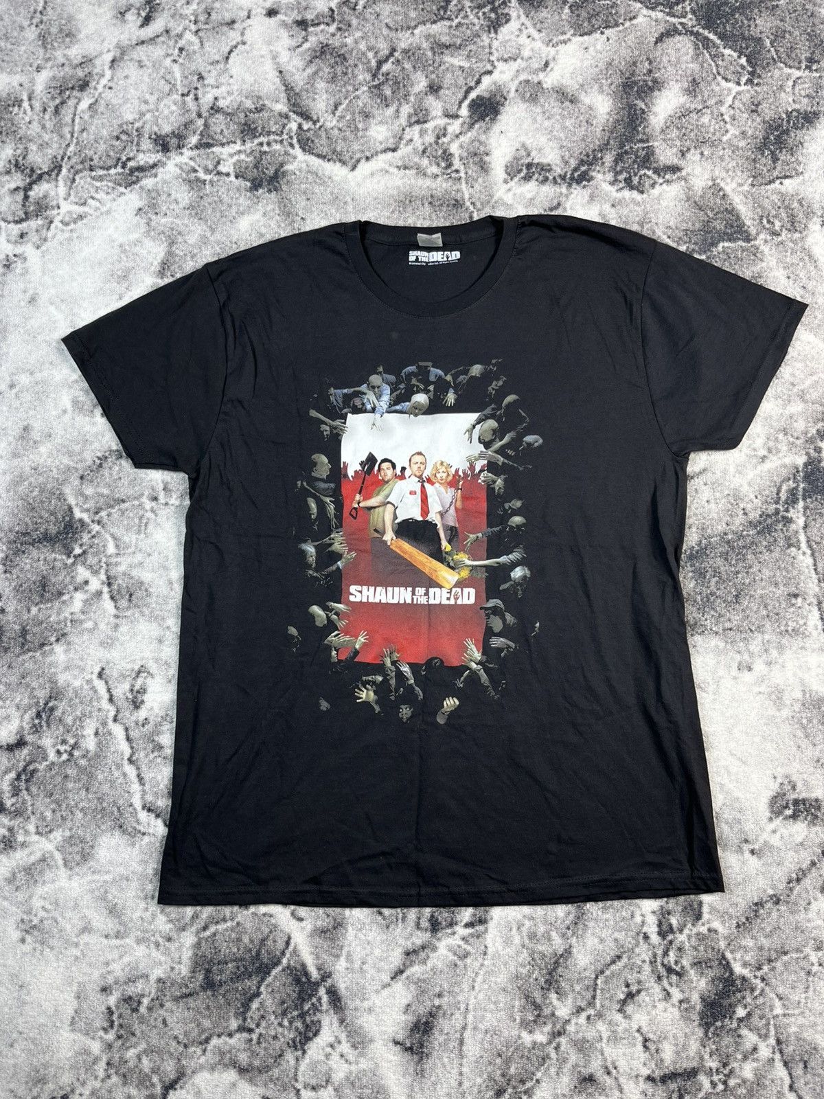 Band Tees Shaun of the Dead Zombie Movie Graphic Tee Black XL Size US XL / EU 56 / 4 - 1 Thumbnail
