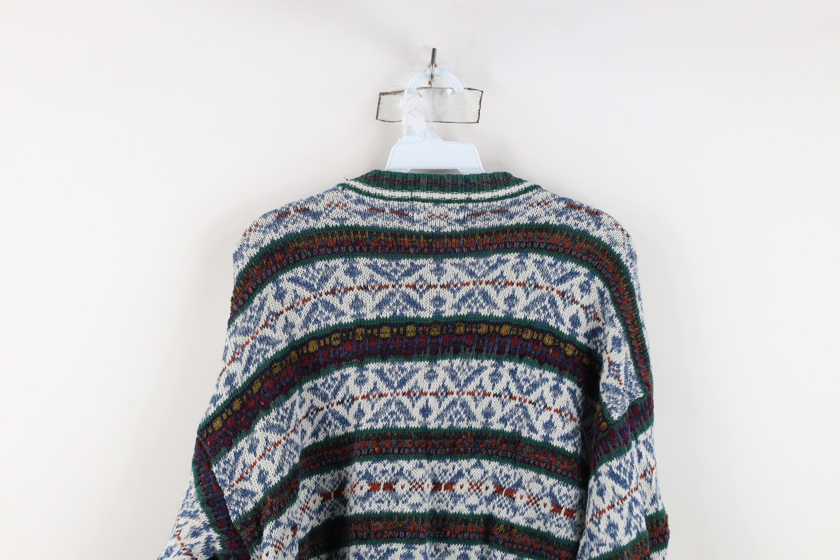 Vintage Vintage 90s Streetwear Fair Isle Knit Cardigan Sweater Size US M / EU 48-50 / 2 - 14 Thumbnail
