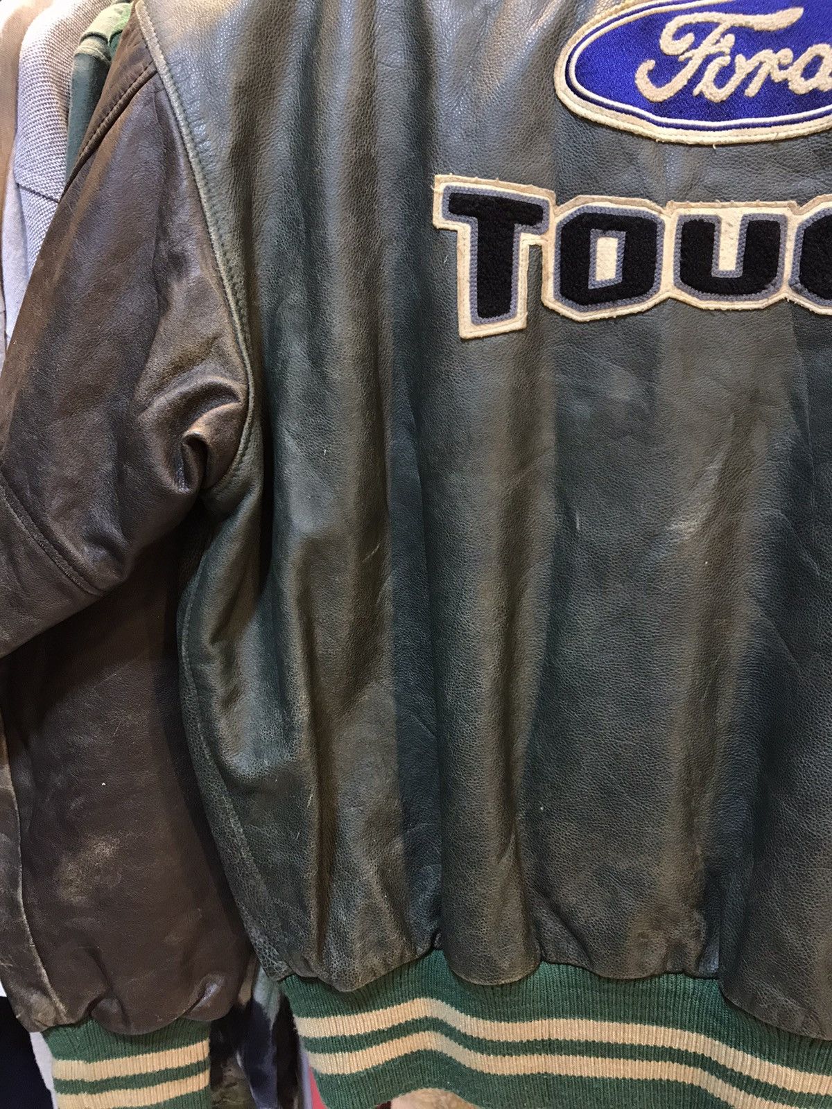 Ford × Vintage Vintage Ford Racing Leather Bomber Jacket Size US XL / EU 56 / 4 - 7 Thumbnail