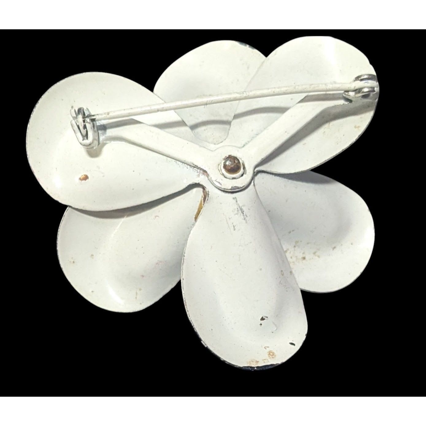 Other Vintage Metal Black And White Floral Brooch Size ONE SIZE - 4 Thumbnail
