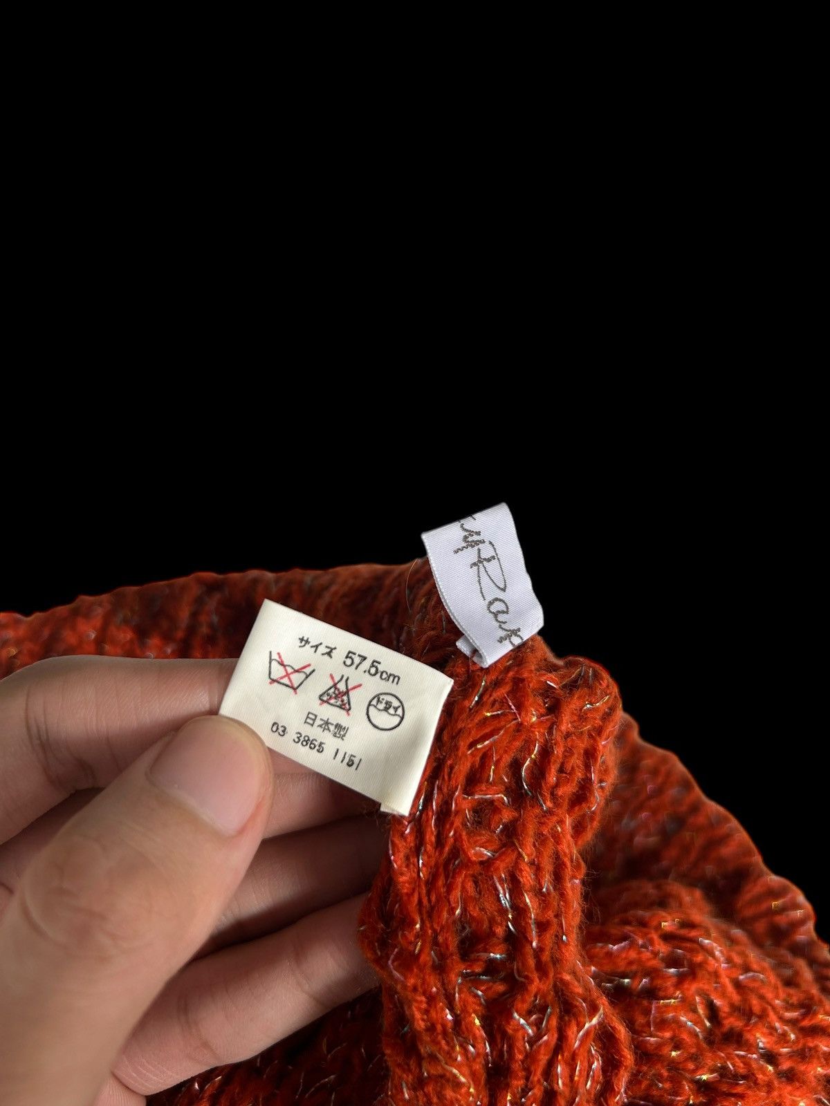 Japanese Brand × Kapital × Vintage Japanese Brand crochet knitted Orange Beanie Hats🎌☠️☠️ Size ONE SIZE - 7 Thumbnail