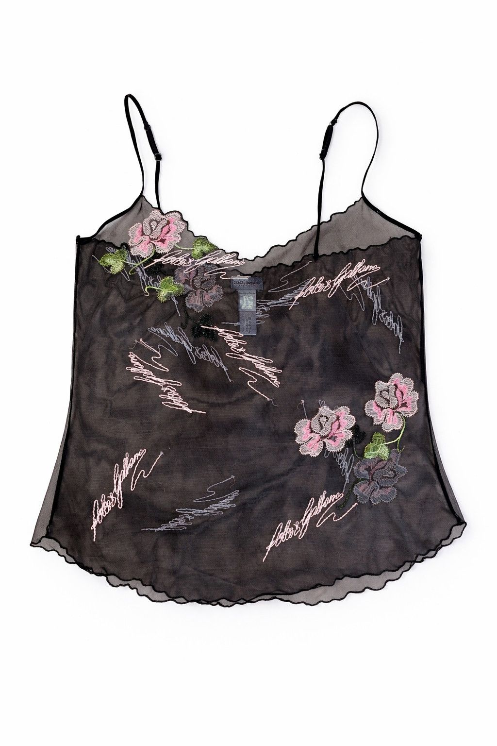 Dolce & Gabbana Dolce & Gabbana Sheer Mesh Floral Embroidered D&G Top Size M / US 6-8 / IT 42-44 - 8 Thumbnail