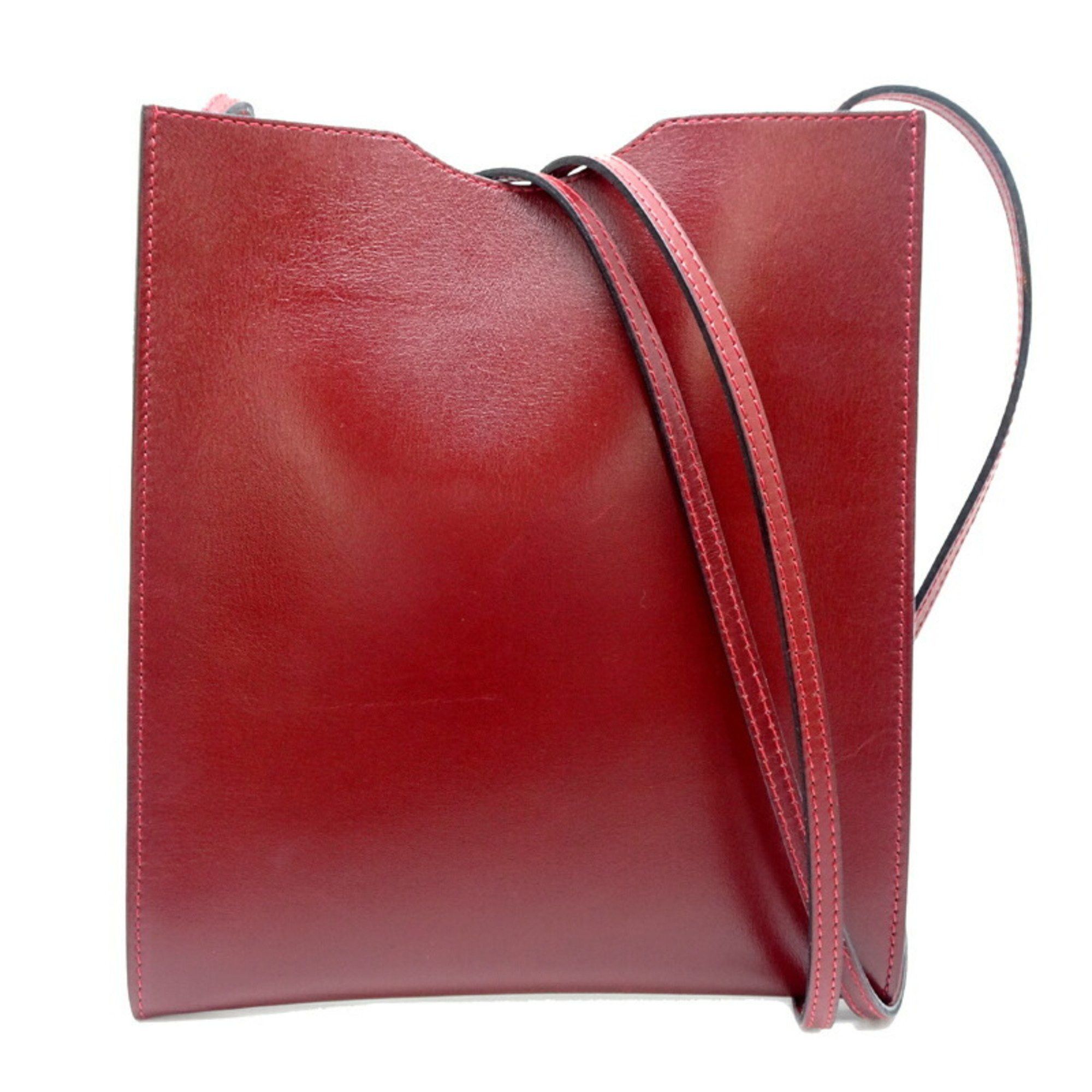 Hermes Onimetu Women's And Men's Shoulder Bag Box Calf Bordeaux (Red)
