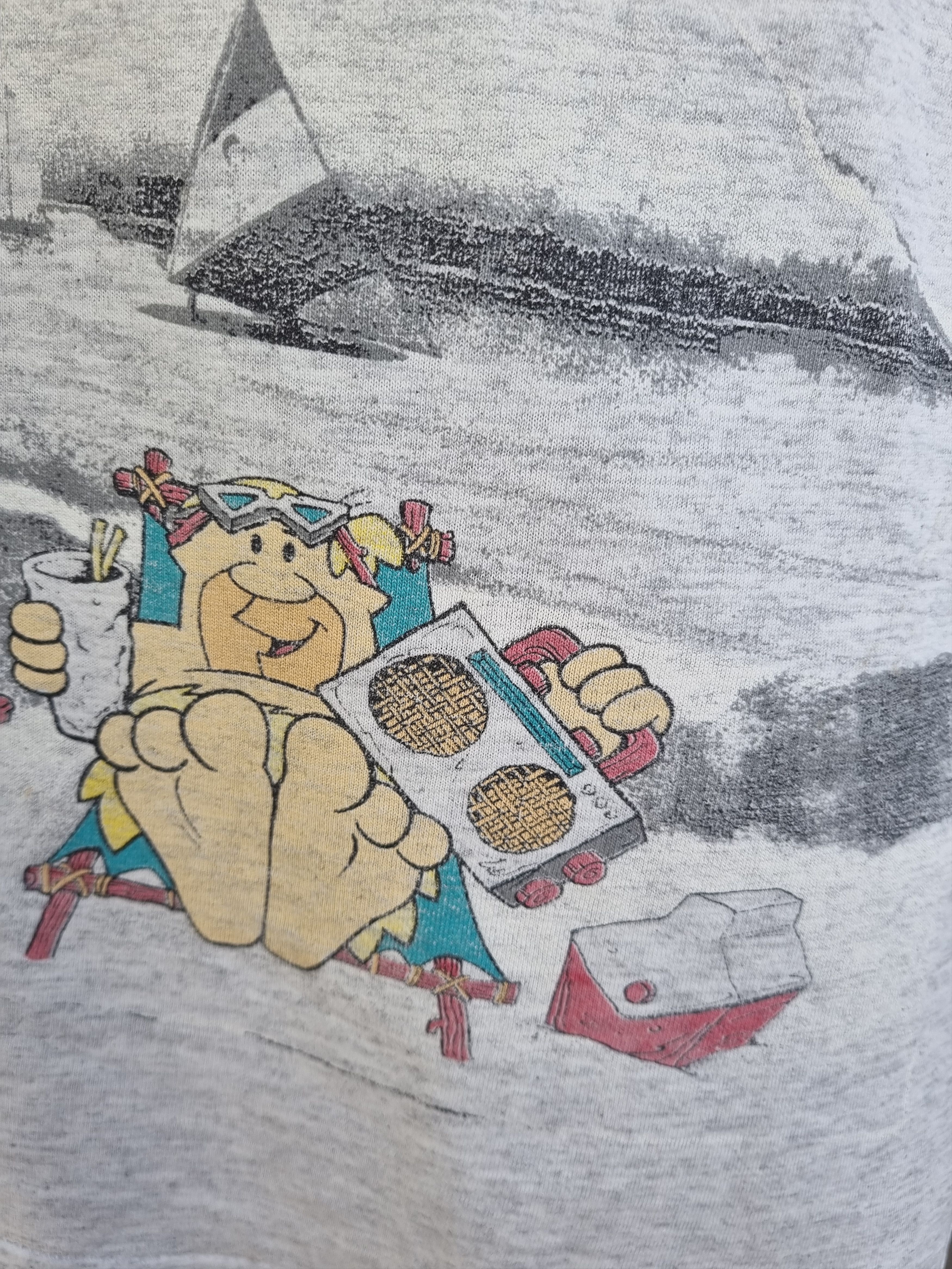 Cartoon Network × Vintage × Warner Bros 90s Single Stitch The Flintstones Rare Print Shirt Size US L / EU 52-54 / 3 - 11 Thumbnail