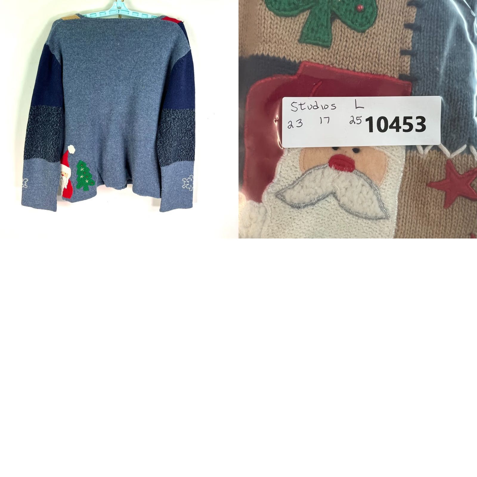 Vintage VINTAGE N/A? (No vintage) – Original Studio Joy – Cardigan – Women – L – Blue – Christmas – Frosty Embroidered Knit Wool Blend Sweater Cardigan Size L / US 10 / IT 46 - 8 Thumbnail