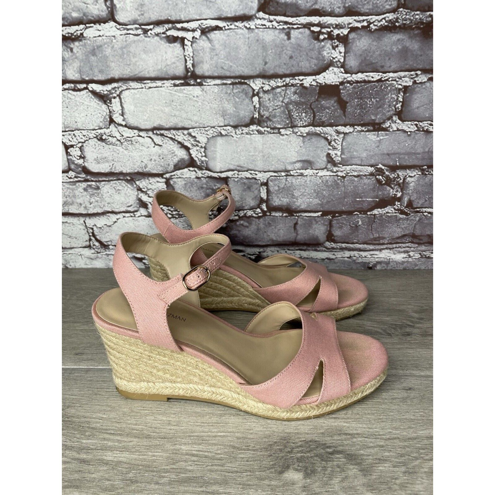 Stuart Weitzman STUART WEITZMAN Mirela II Pink Canvas Espadrille Wedge Sanda Size US 9.5 / IT 39.5 - 21 Thumbnail
