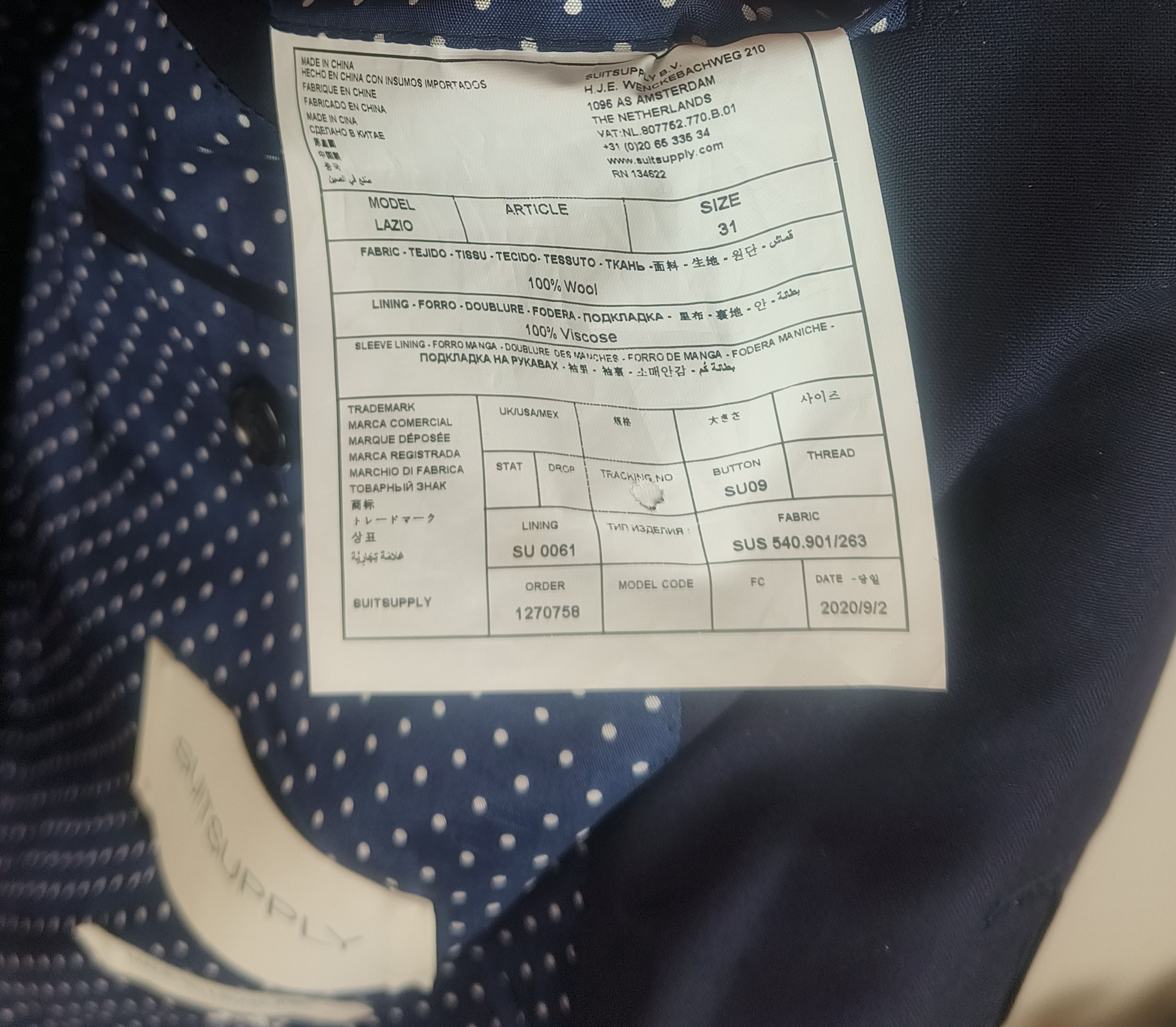 Suitsupply Suitsupply Vitale Barberis Canonico Made to Measure Blazer Size 38R - 4 Thumbnail
